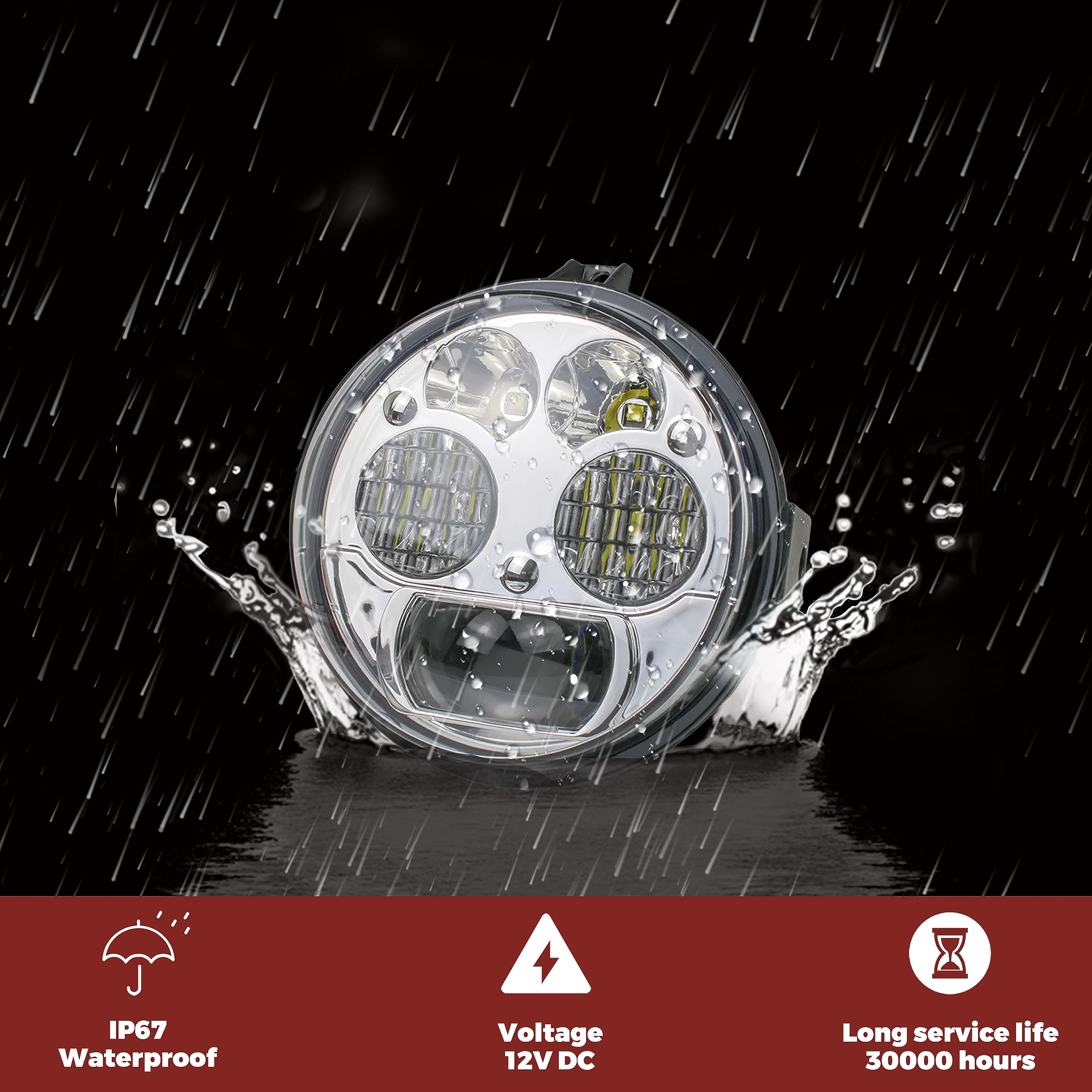 SAUTVS LED Headlights Assembly for Teryx, High Low Beam Head Lights Front Lamps for Kawasaki Teryx Teryx4 Brute Force 750 Access