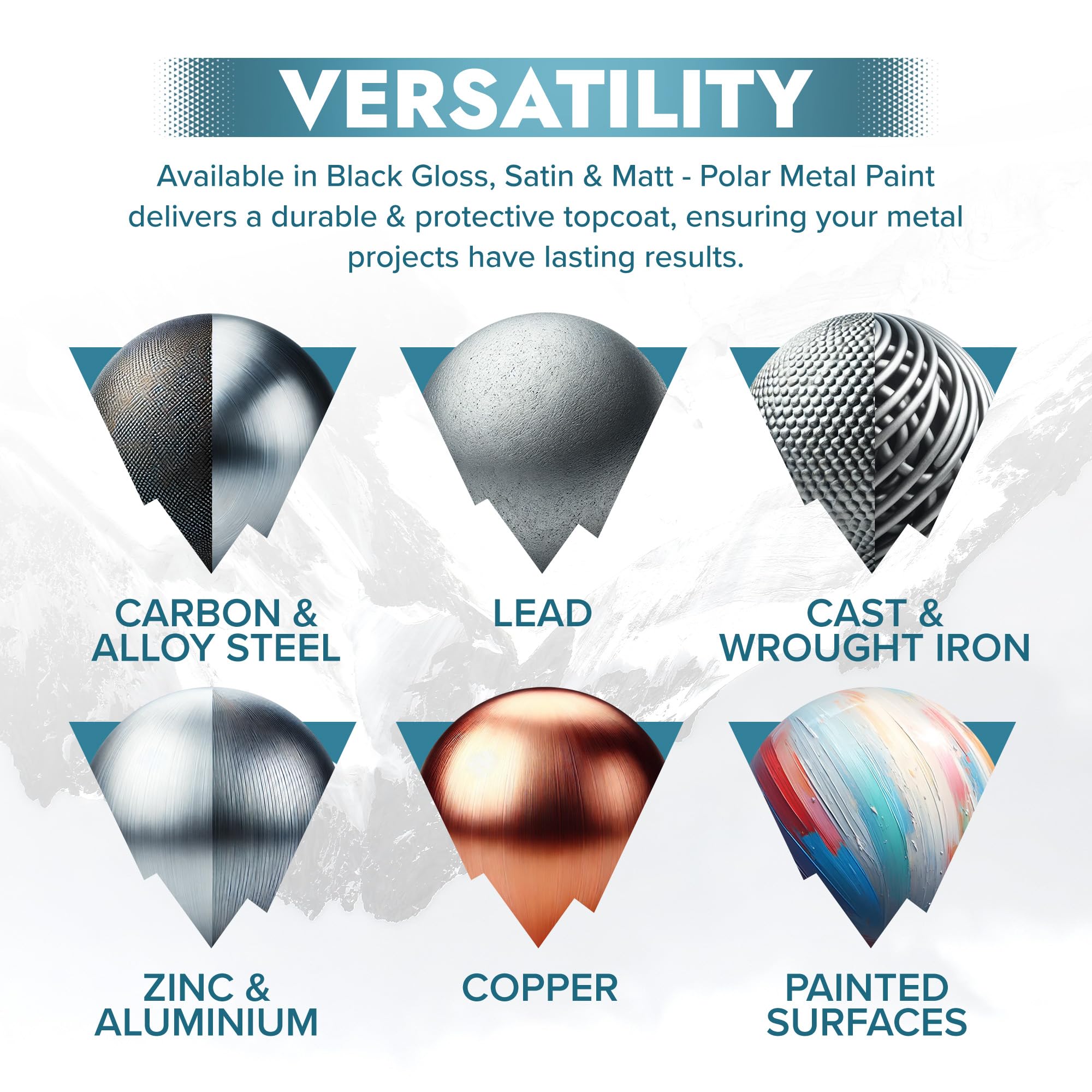 Polar Matte Black Direct To Rust Spray Paint - 6 X 13.5Fl Oz - Protect And Stop Rust & Corrosion - Primer, Undercoat, Topcoat -