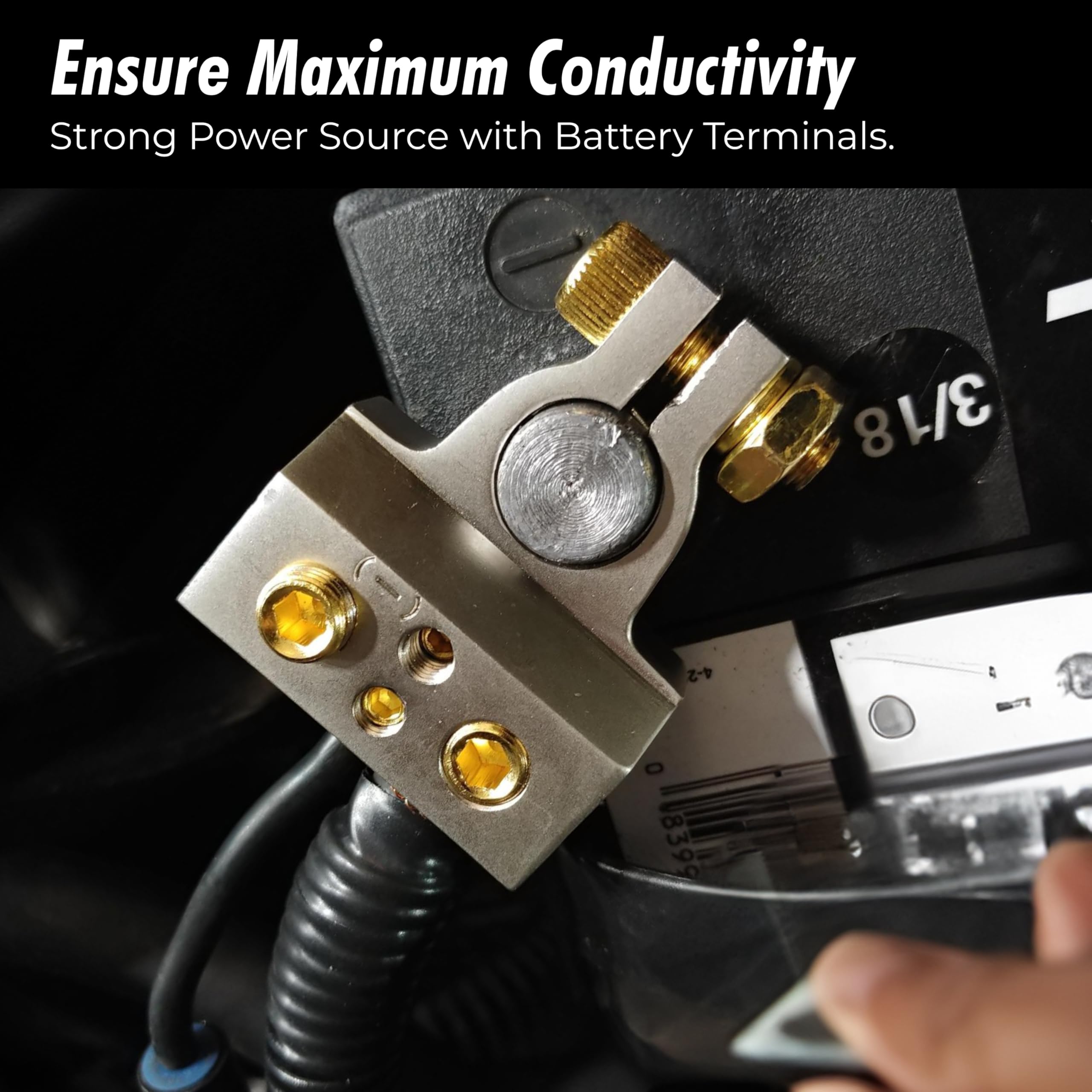 Installgear 0/4/8 Or 10 Gauge Battery Terminals With Shims - Positive And Negative Connectors - For Car Battery Terminal Connect