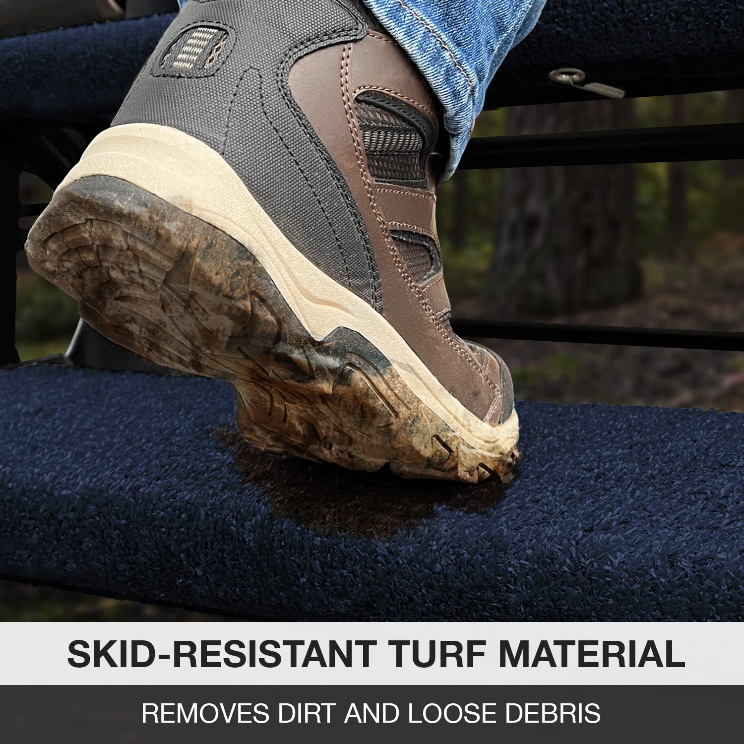 Prest-O-Fit 3-Pack 2-4048 Wraparound Radius Rv Step Rug Imperial Blue 22 In. Wide