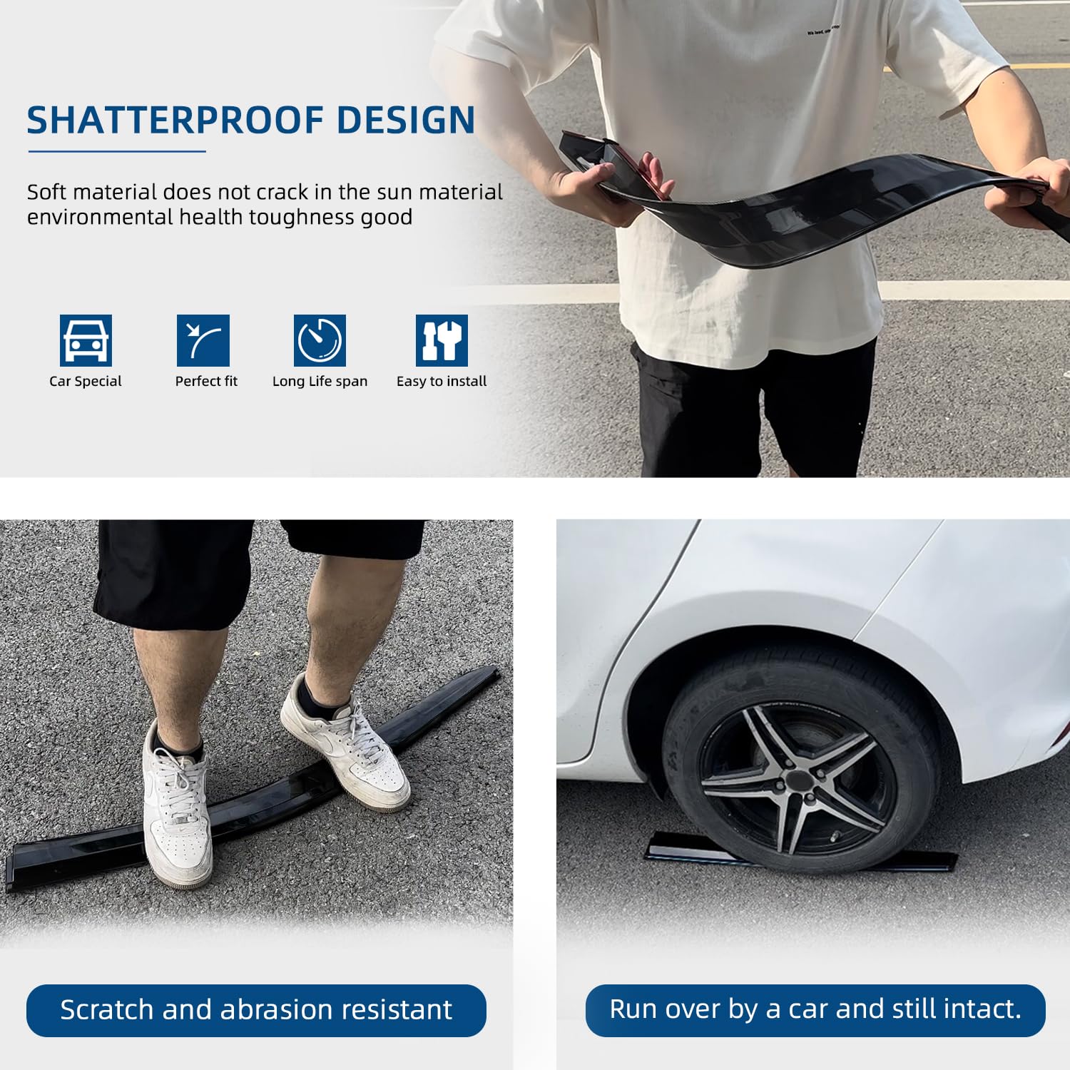 Lqqdp Set Of 4 Jdm 3D Wavy Mu Style Front+Rear Smoke Sun/Rain Guard Outside Mount Tape-On Acrylic Window Visors Compatible With 06-11 Civic 4-Door Sedan