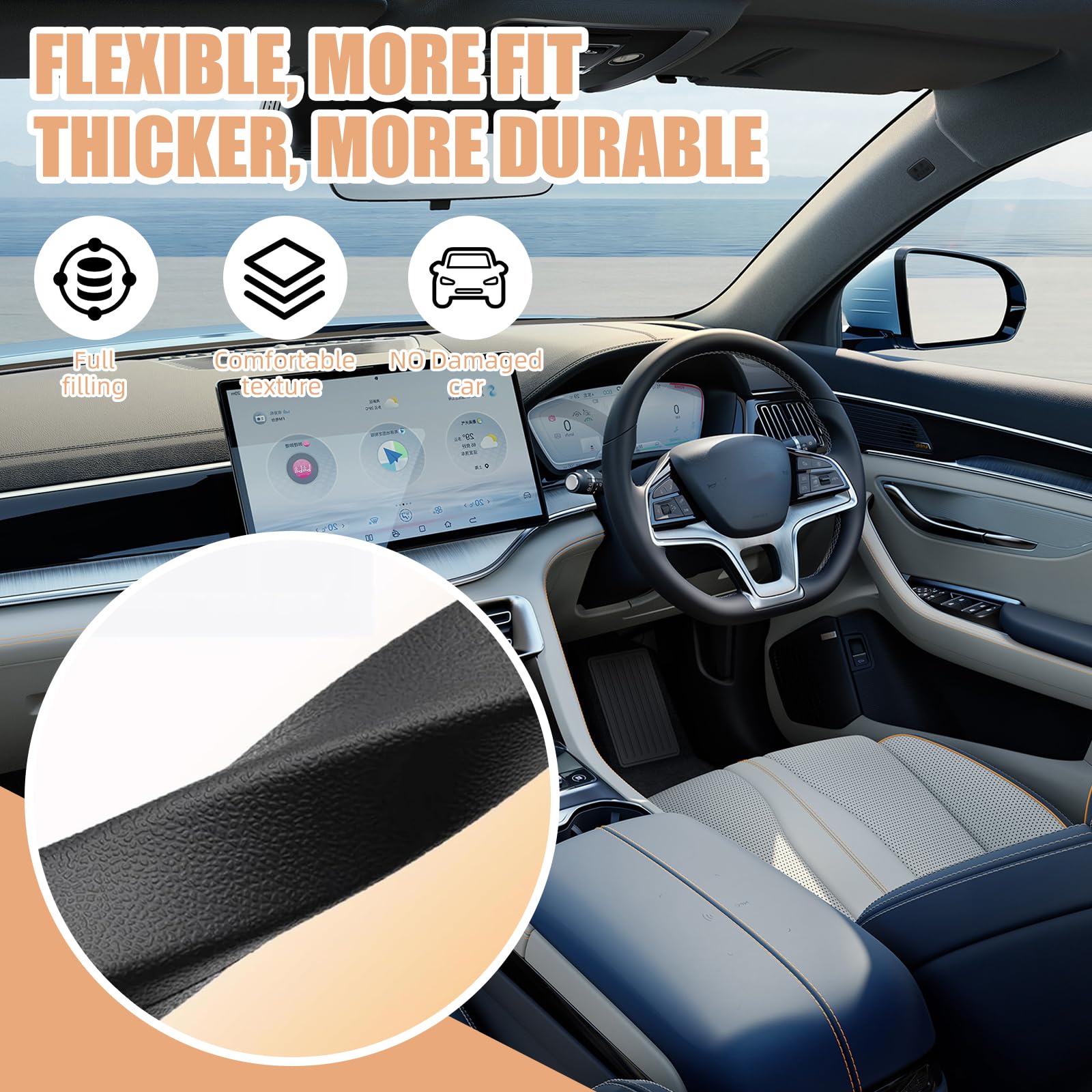 FFKQBH No Drop Seat Guard, Car Seat Side Gap Filler, Drop seat Gap fillers Between Seat and Console Stop Things from Dropping (B