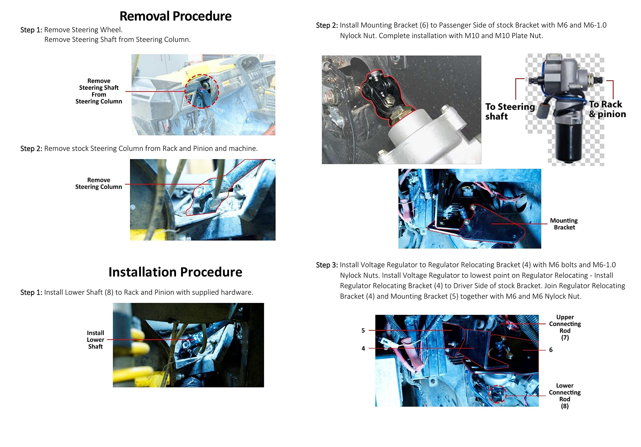 Rugged Front Electric Power Steering Kit For Can-Am Commander 800/1000/Max 1000, Is A Bolt On System, Steers Easy When Navigating Rough Terrains (See Fitment Details In Description)