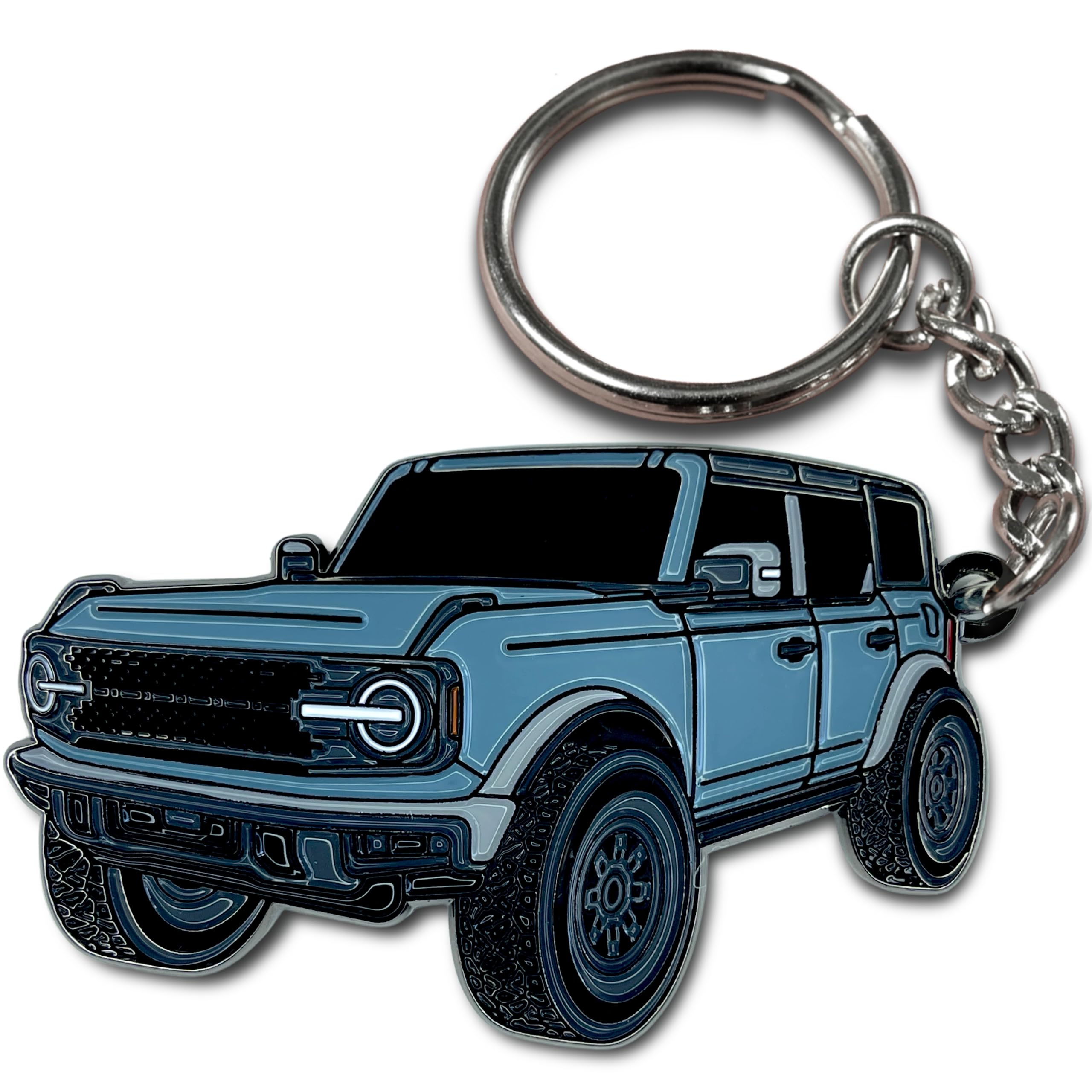 Four Wheel Beast Bronco Keychain Accessories 2023 4 Door Key Chain Fob Cover Cool Car Mods (Area 51)