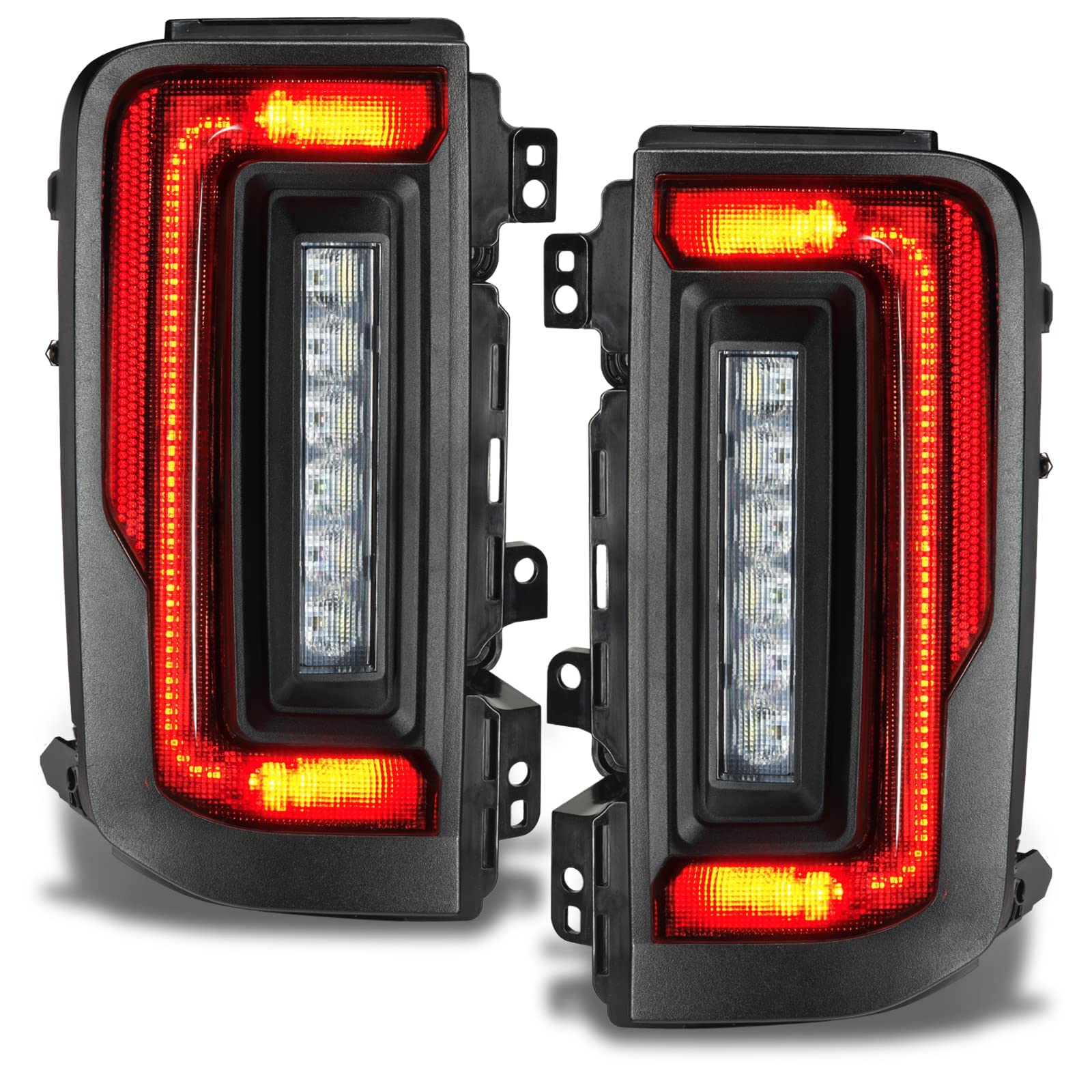 Oracle Lighting 5892-504 Pair Of Standard Red Flush Style Lensless Led Tail Lights Fits 2021 2024 Bronco - Low-Profile Attractive Design, High-Powered Reverse Light