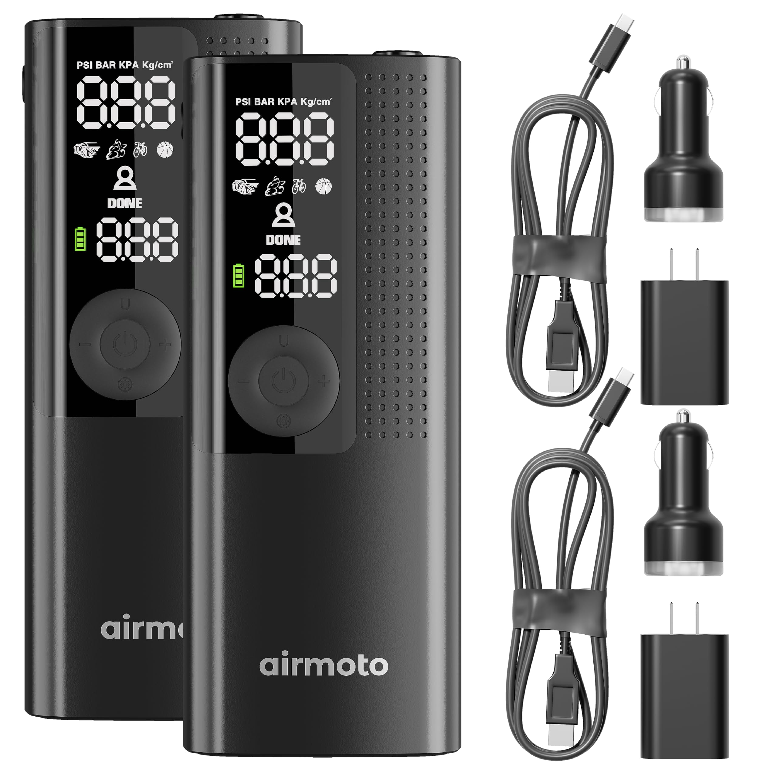 Airmoto And Power Kit Bundle Deal - 2 Bundle - Tire Inflator Portable Air Compressor With Power Kit For Charging At Home And On