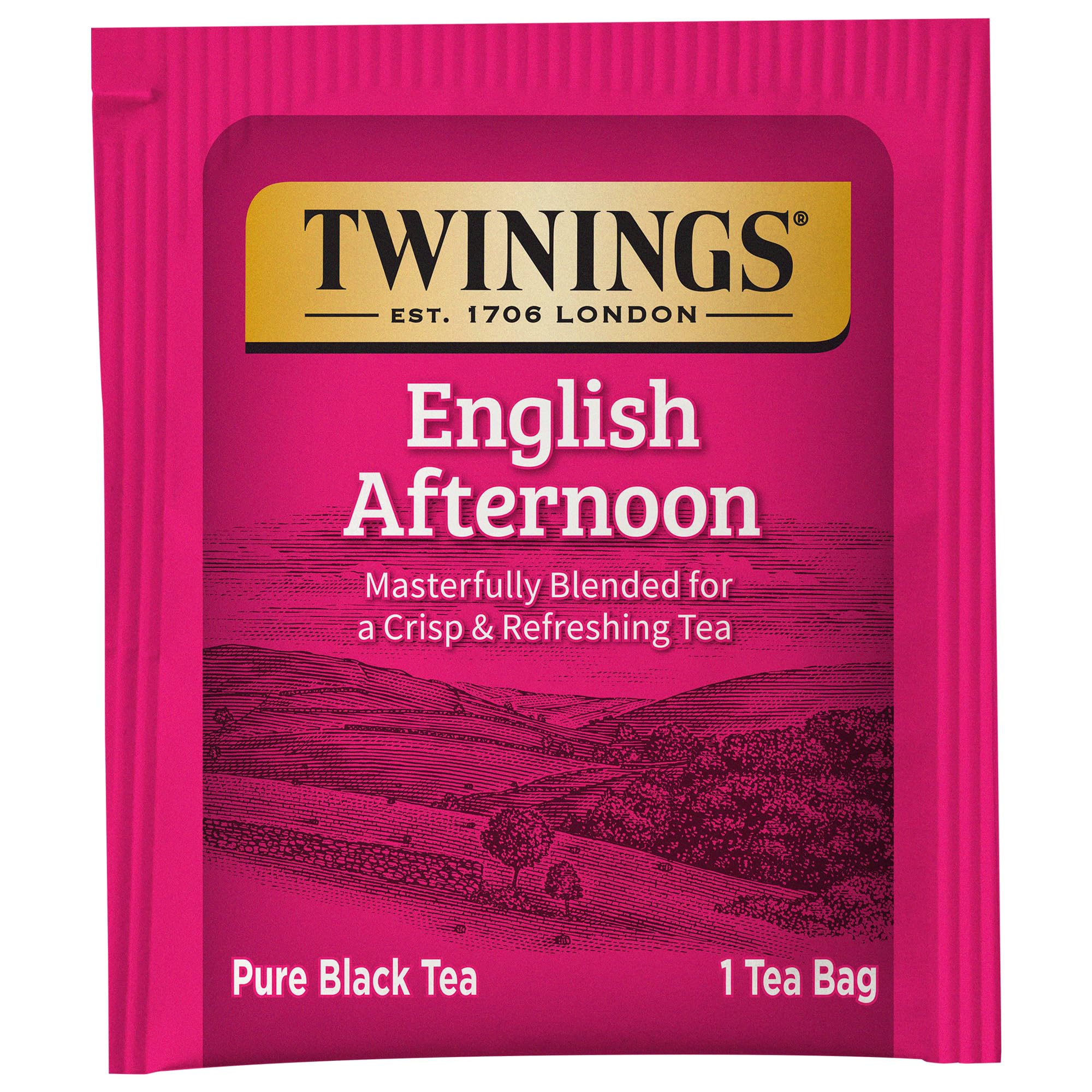 Twinings English Afternoon Individually Wrapped Tea Bags, 20 Count (Pack Of 6), Smooth & Slightly Sweet, Caffeinated, Enjoy Hot