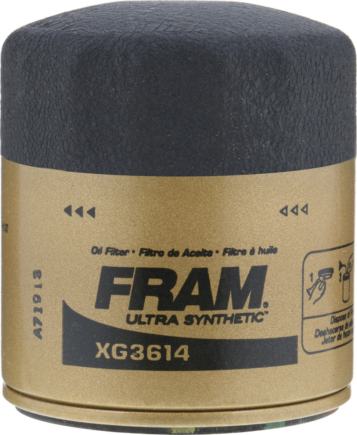 Fram Ultra Synthetic Automotive Replacement Oil Filter, Designed For Synthetic Oil Changes Lasting Up To 20K Miles, Xg3614 With Suregrip (Pack Of 1)