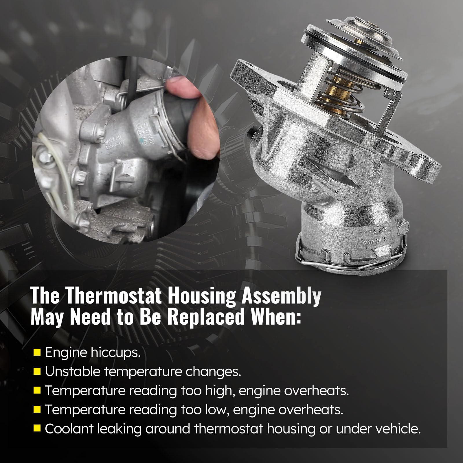 Upgrade Aluminium Thermostat Housing Assembly W/Sensors for Mercedes-Benz C230 C250 C280 C350 E280 E300 E350 ML350 ML450 R350 S4