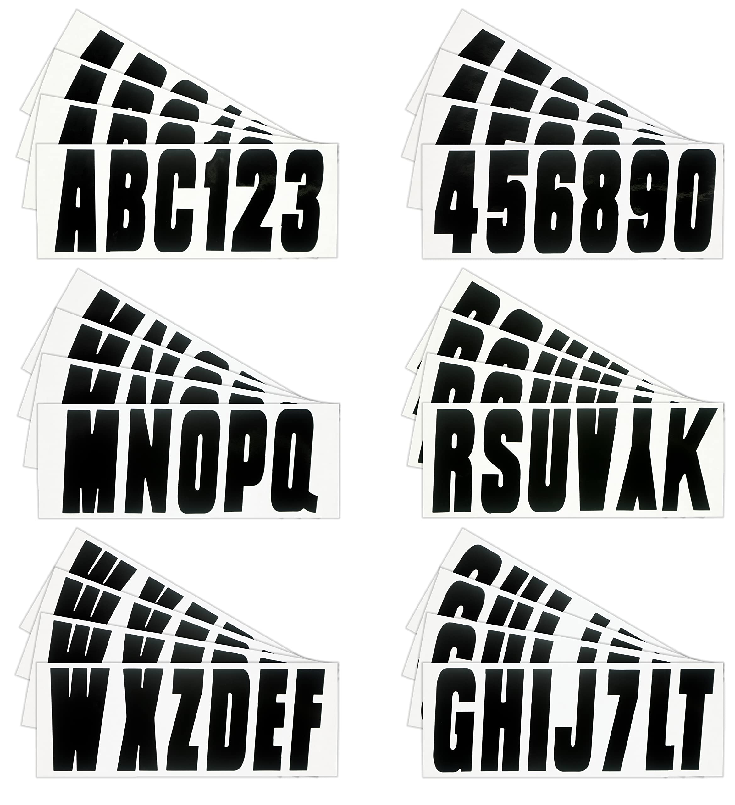Hardline Products Series 350 Factory Matched 3-Inch Boat & Pwc Registration Number Kit, Solid Black - Blk350Ec