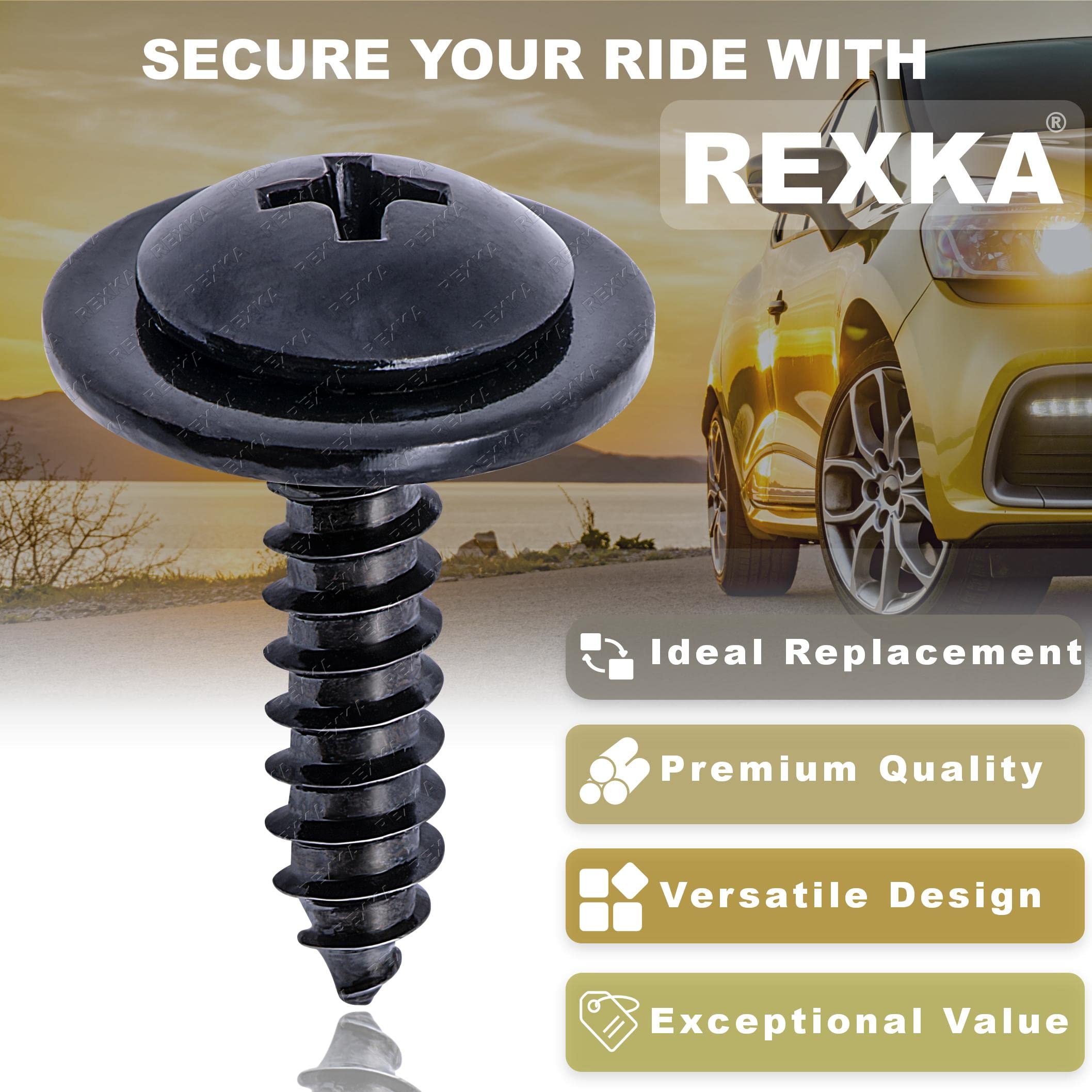 Rexka 40Pcs Fender Liner Splash Shield Wheelhouse Liner Screw Phillips Truss Head Sems Compatible With Honda Acura Bmw 90114-Se0