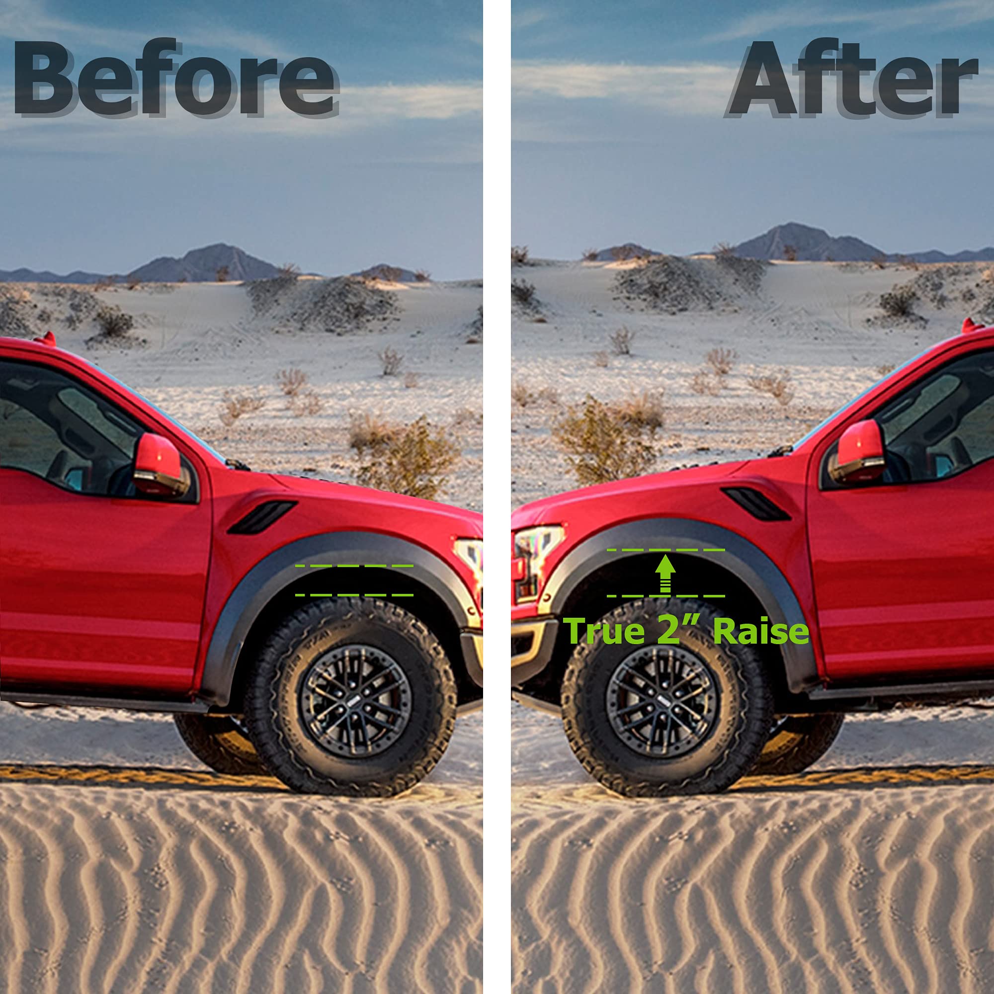 2'' Front Leveling Lift Kits for 2004-2024 F150, 2 inch Forged Front Strut Spacers Leveling Kits Compatible with 2004-2024 F150