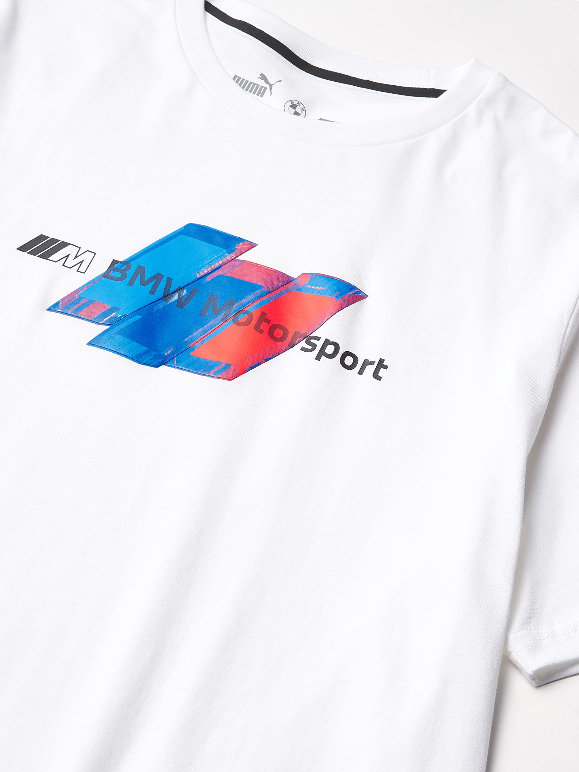 PUMA Men's Standard BMW MMS Logo Tee White, Medium