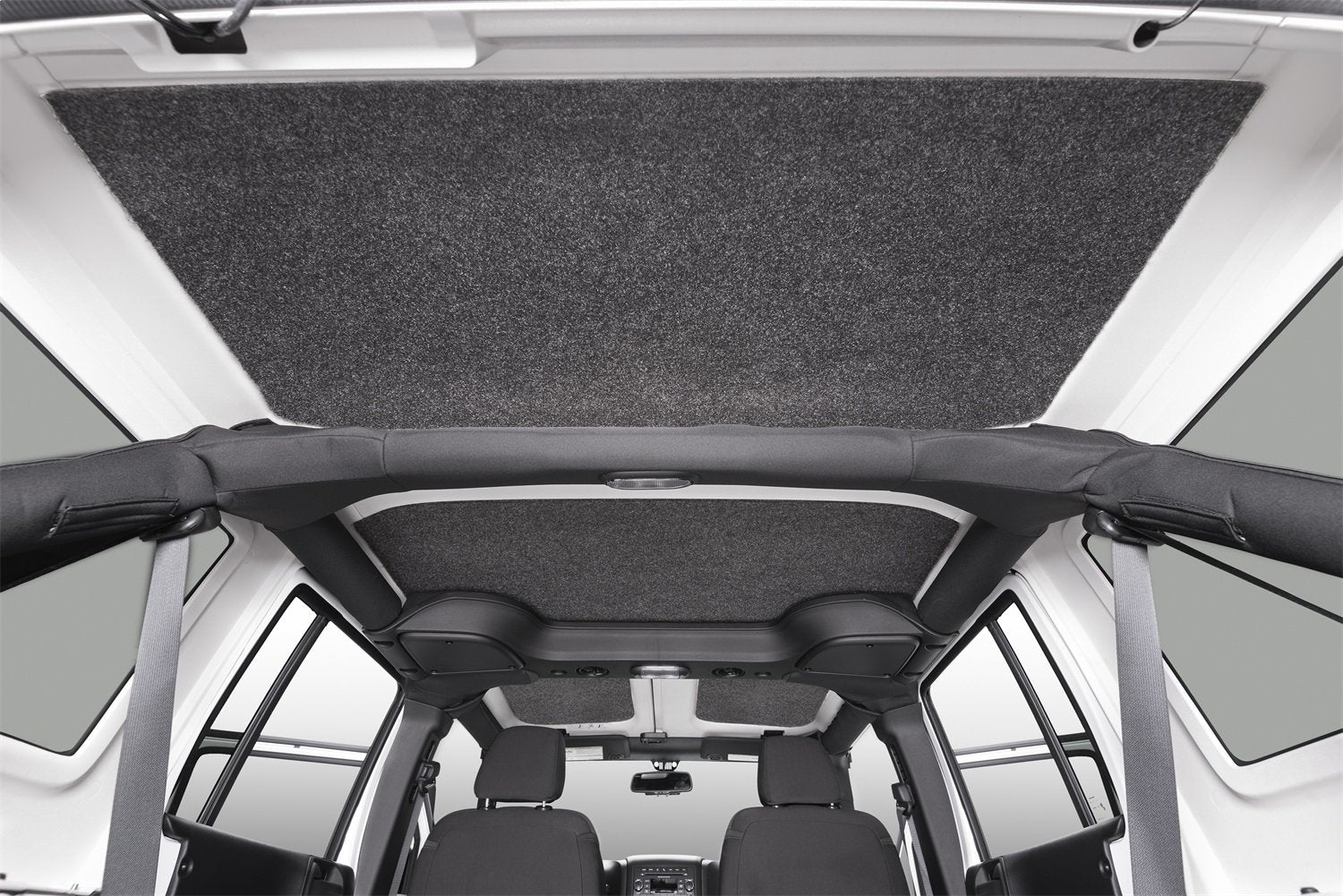 Bedrug - Jeep Headliner | 2011 - 2018 Jeep Wrangler Unltd Jk 4 Door, Custom Cut, Grey - 4 Pc. | Hljk114Drk