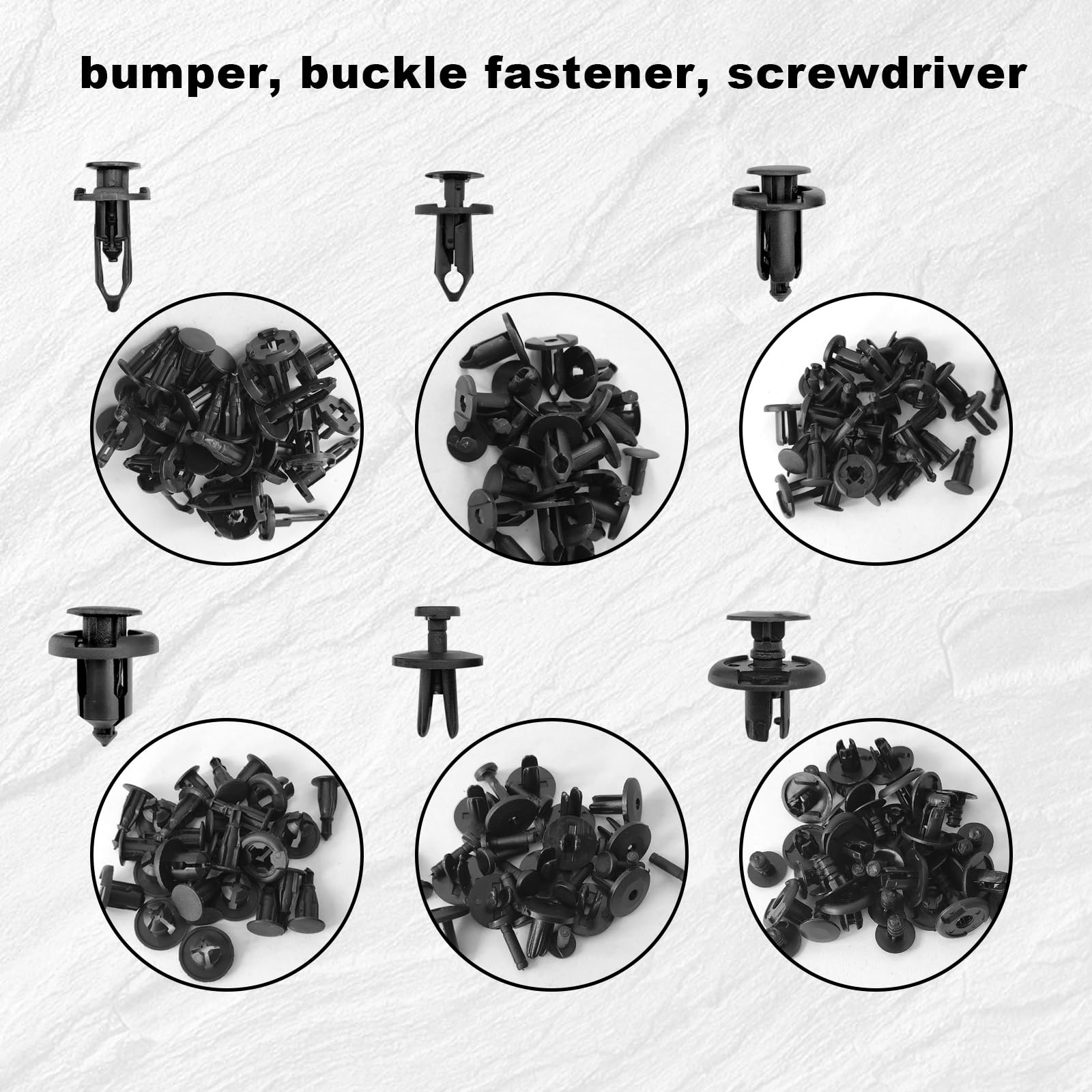 120pcs Retainer Clips Push Type Fasteners 6.8mm 8mm 9mm 10mm - Expansion Screws Replacement Kit with Remover Tool Bumper Push Ri