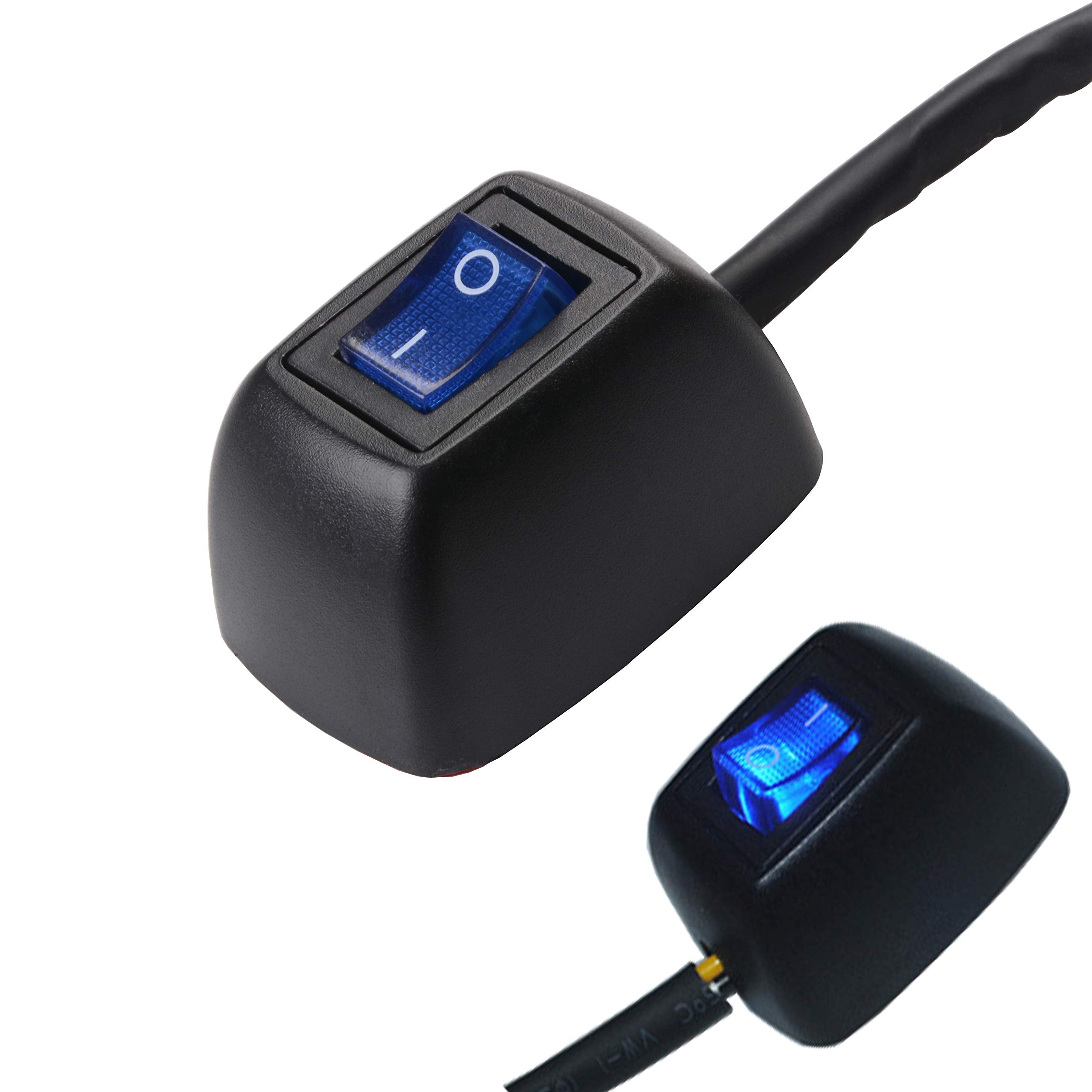 Quentacy Rocker Toggle Switch Dc12V/10A 24V/5A Spst On-Off Wired Led Paste Diy Switch For Car Boat Marine Truck Rv