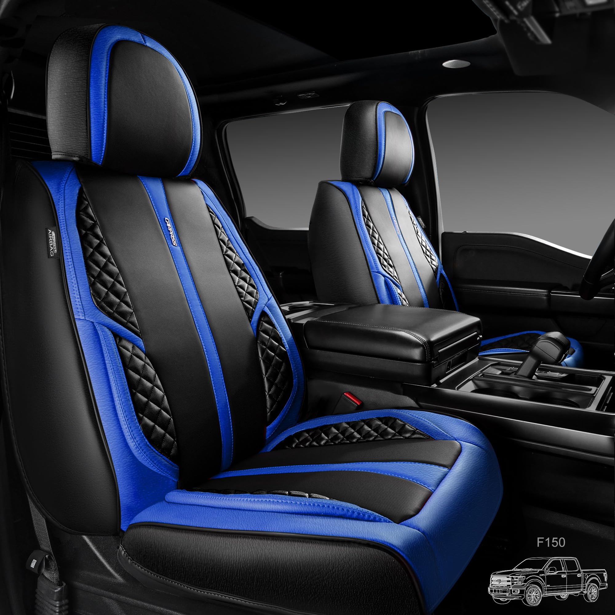 CAR PASS Nappa PU Leather Car Seat Covers Full Set Waterproof Protector Durable Cushioned,Universal Fit for Sedan SUV Pick-up Tr