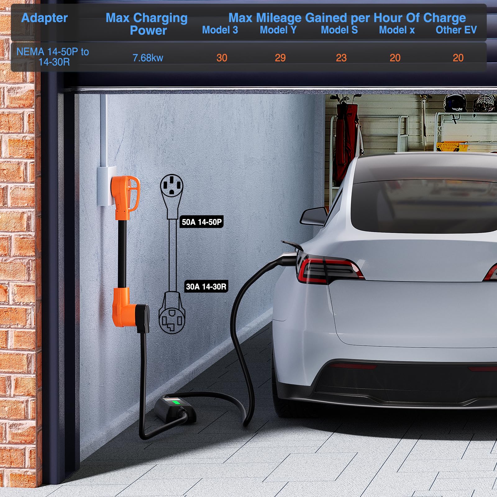 Nilight Ev Dryer Charger Adapter Cord 50Amp To 30Amp 4 Prong Pure Copper 125V/250V Outlet To Plug Conversion Heavy Duty 10 Gauge