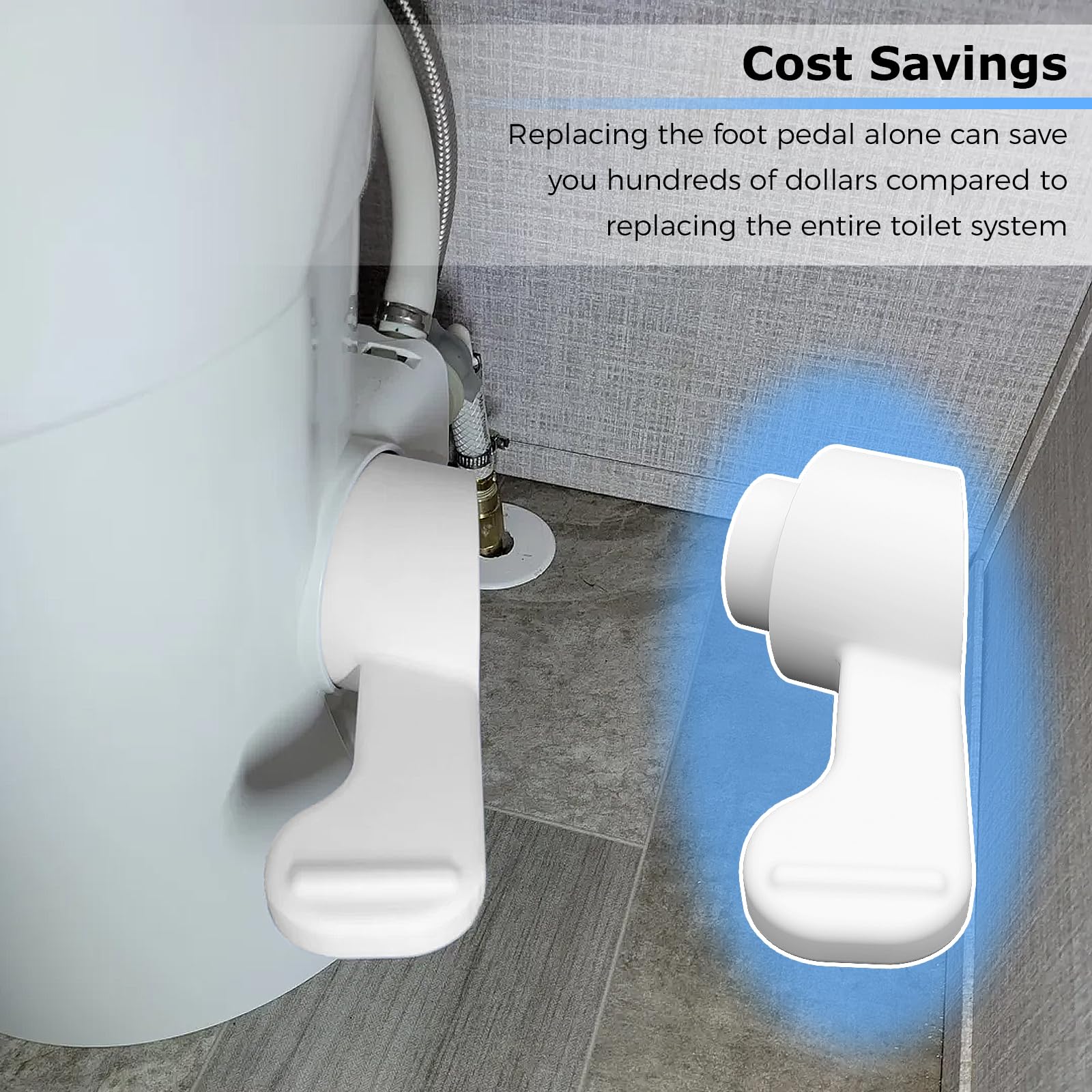 Lymorexan RV Toilet Flush Pedal for Dometic 300/310/320/321 RV Toilet Repair Parts Foot Pedal Replacement for Dometic RV Toilets