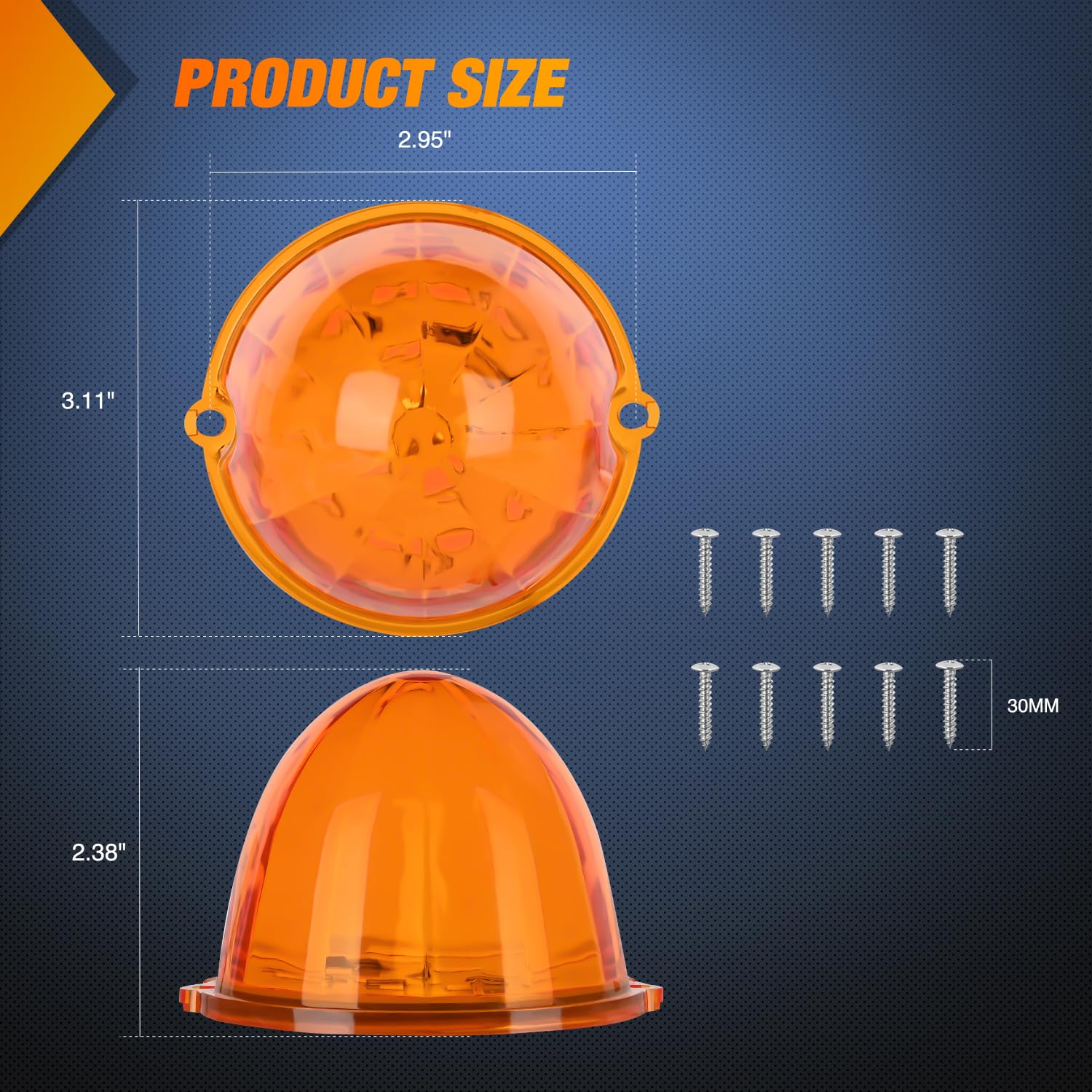 Nilight Cab Roof Marker Light 5 Pcs 18 Led Amber Top Clearance Indicator Lights Waterproof Surface Mount For Heavy Duty Trucks T