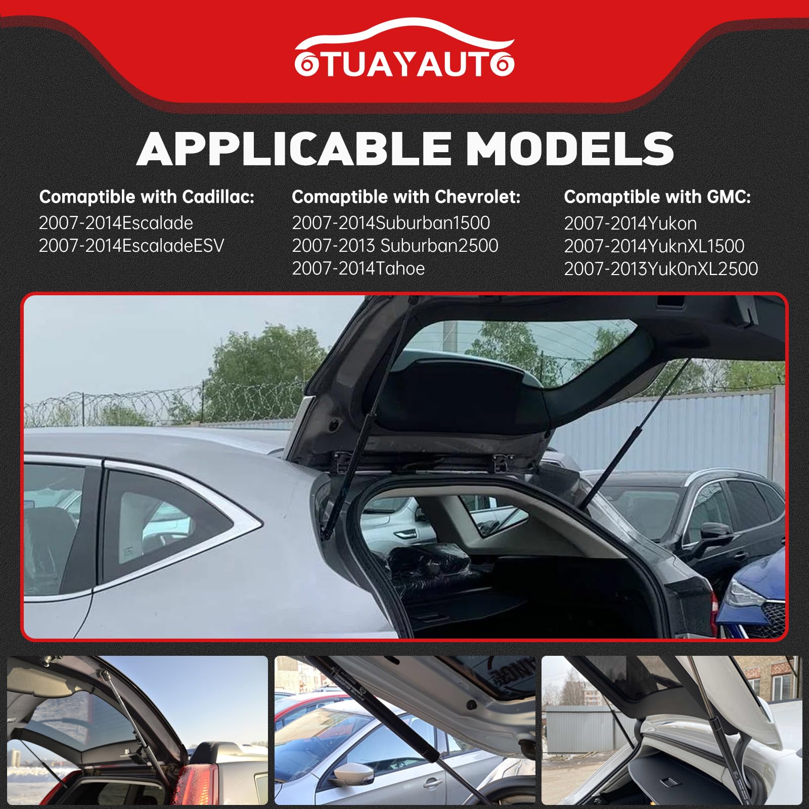 OTUAYAUTO Rear Liftgate Struts, Hatch Lift Support Shocks Replacement for 2007-2014 Chevy Tahoe/Suburban 1500, 2007-2013 Suburba