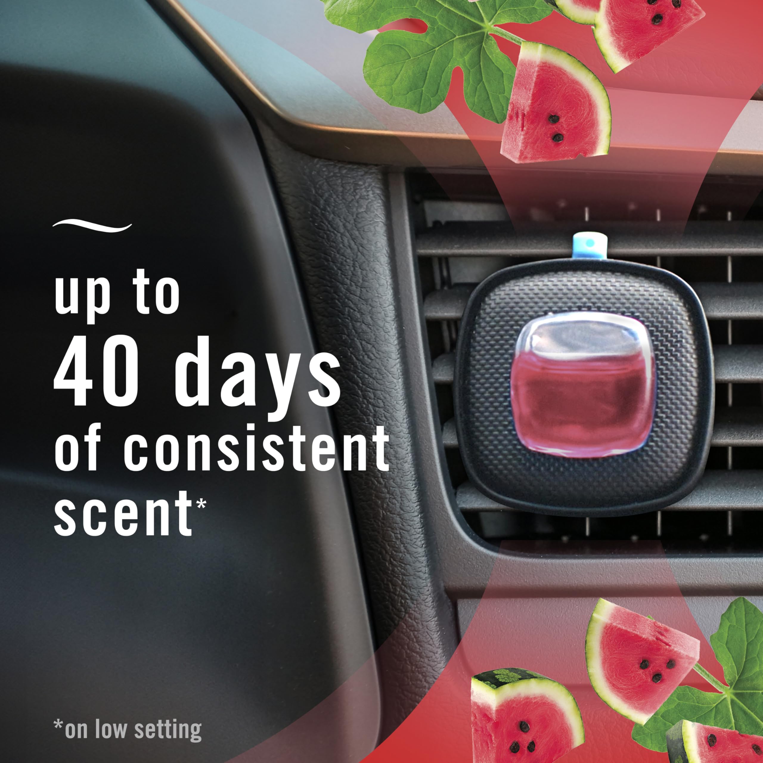 Car Air Freshener Vent Clip Sweet Watermelon Vine Scent, 2 Count, .13 Oz Total