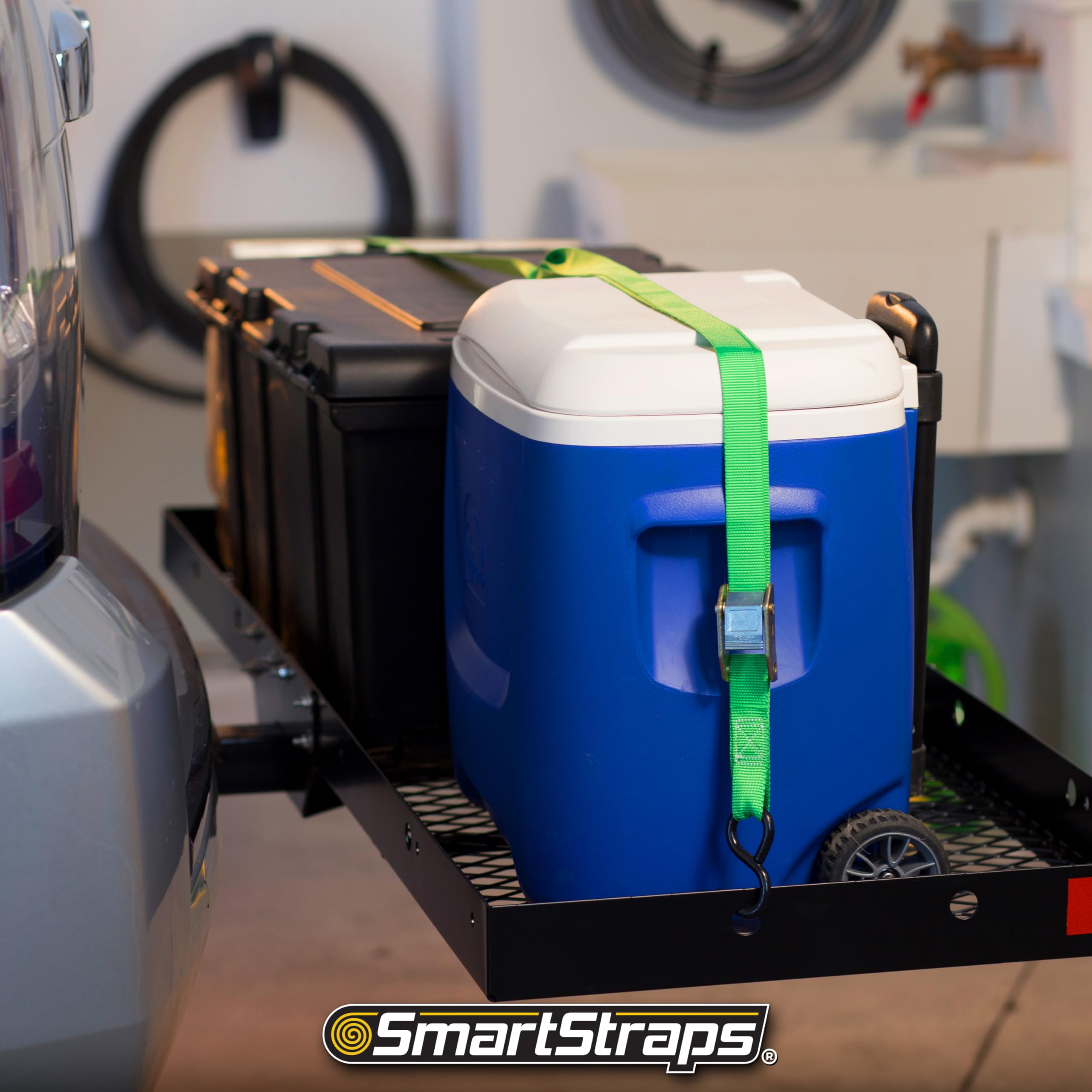 Smartstraps 6 Cambuckle Tie Down, 2 Pack - Standard Duty Tie-Down Ratchet Straps - 1,200Lb Break Strength, 400Lb Safe Work Load