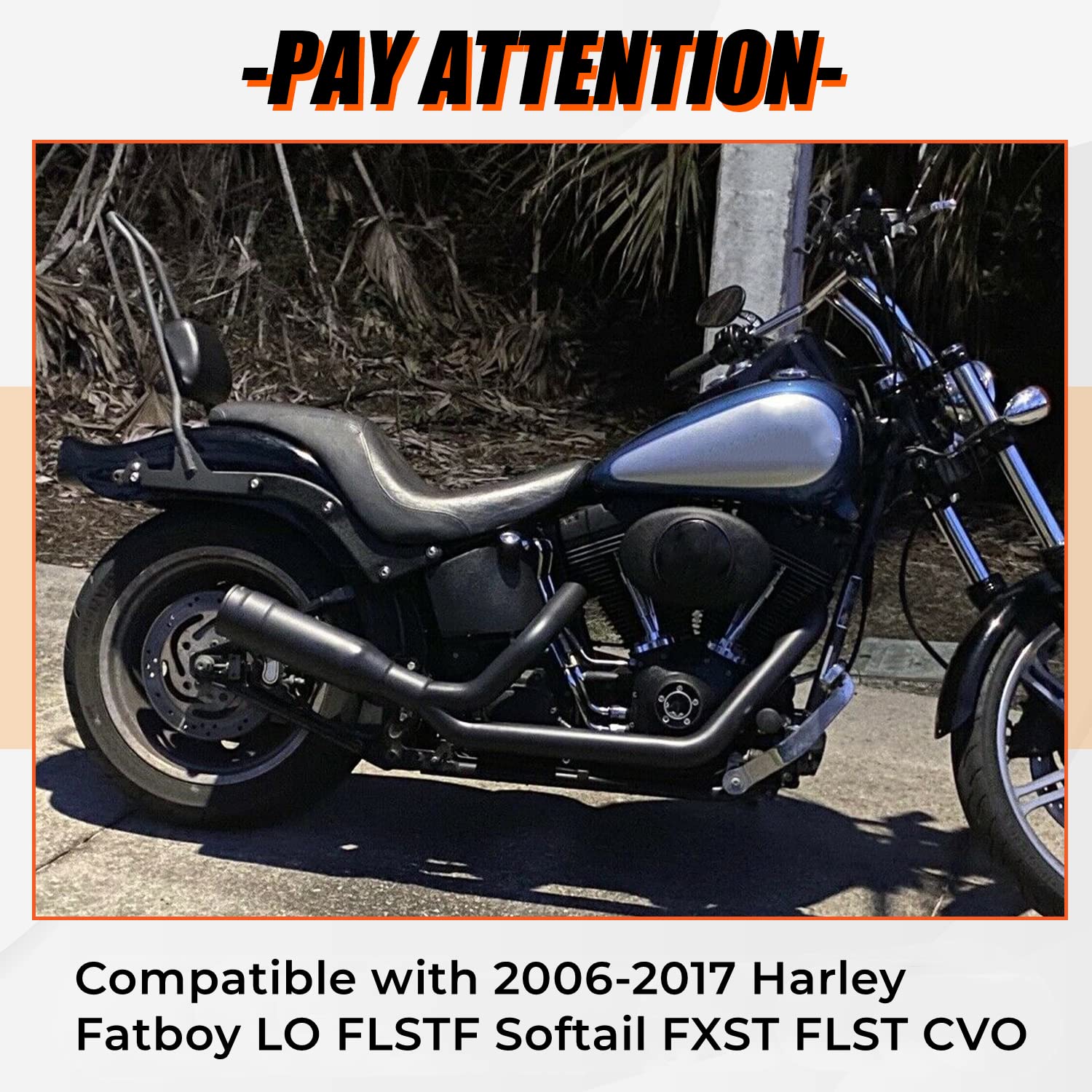 Ecotric Motorcycle Black Detachable Adjustable Steel Sissy Bar And Passenger Backrest Pad Compatible With 2006-2017 Harley Fatbo