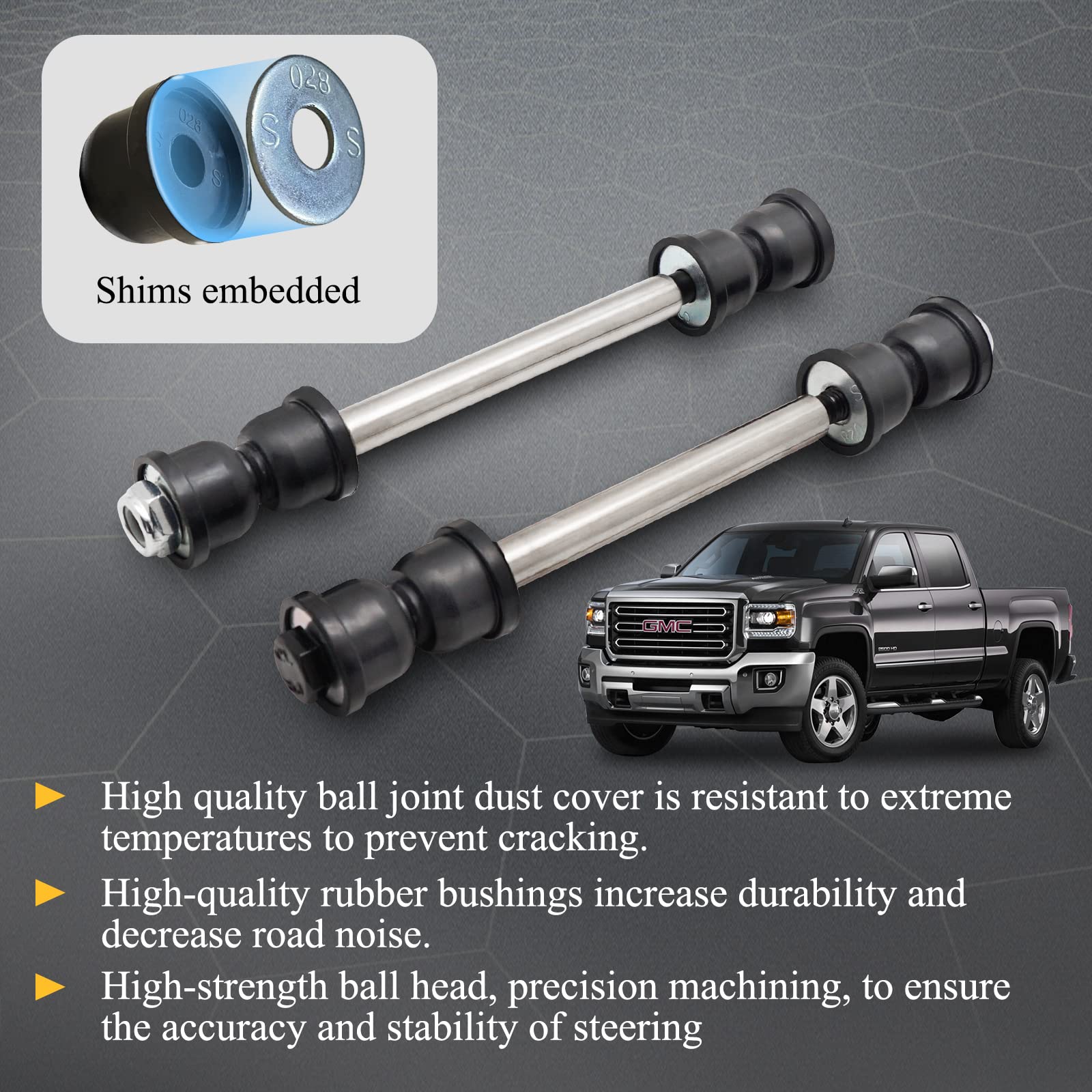 K80631 Front Stabilizer Sway Bar End Links For Chevy Silverado Tahoe Avalanche Express/Gmc Sierra Yukon/Cadillac Escalade K70053