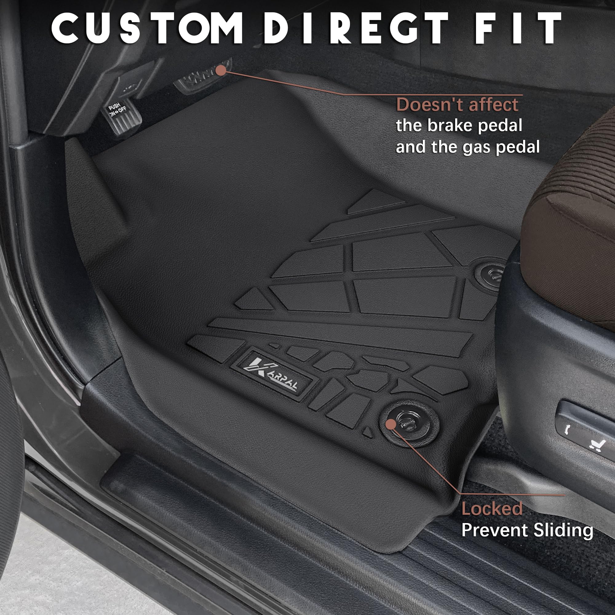 Karpal Floor Mats & Cargo Liner For 2013-2024 Toyota 4Runner (Not For 2025) (Only Fit 5 Seats Without Sliding Cargo Tray), All W