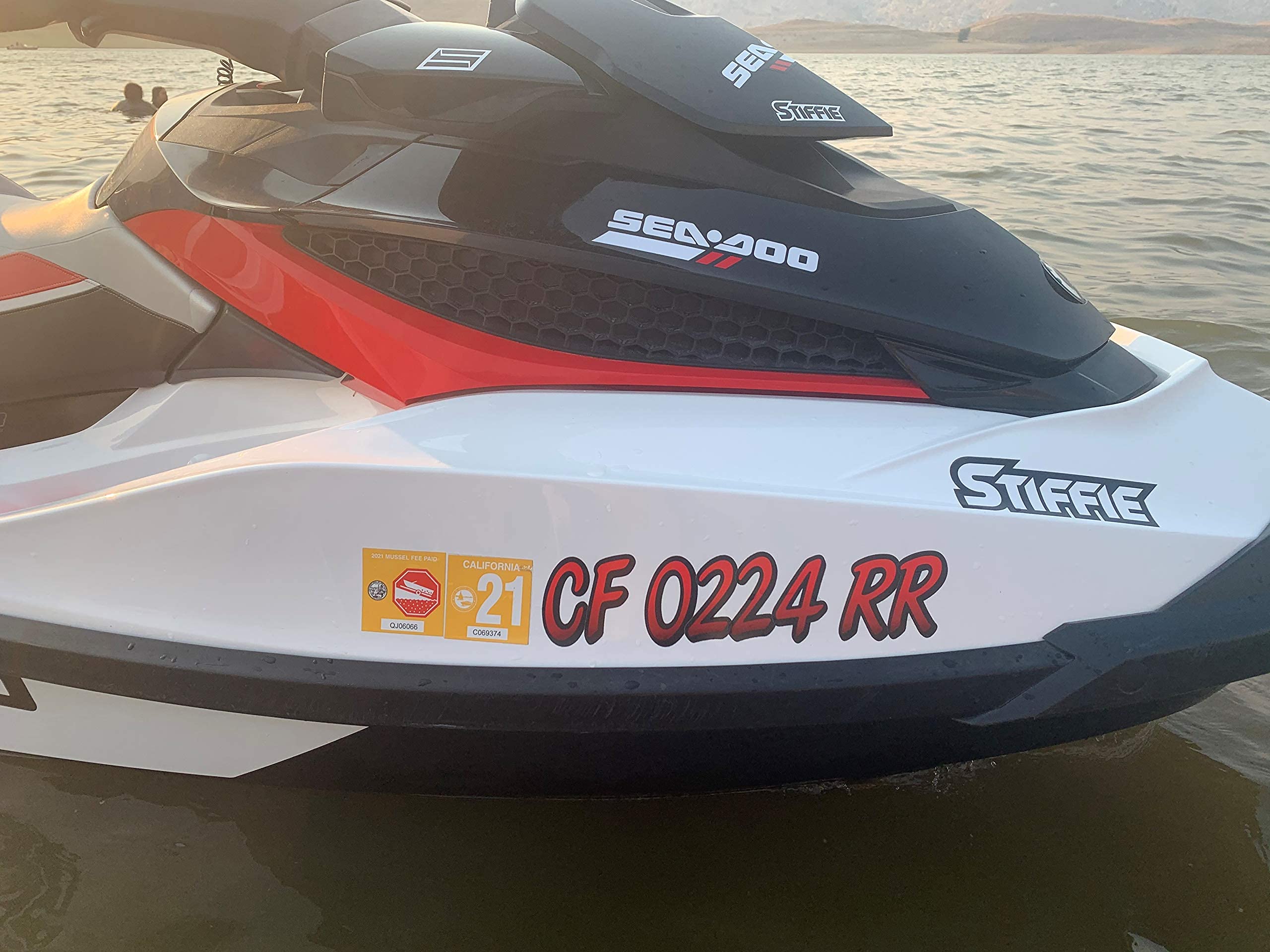 Stiffie Whipline Metallic Gold/Black 3 Alpha-Numeric Registration Identification Numbers Stickers Decals For Boats & Personal Watercraft