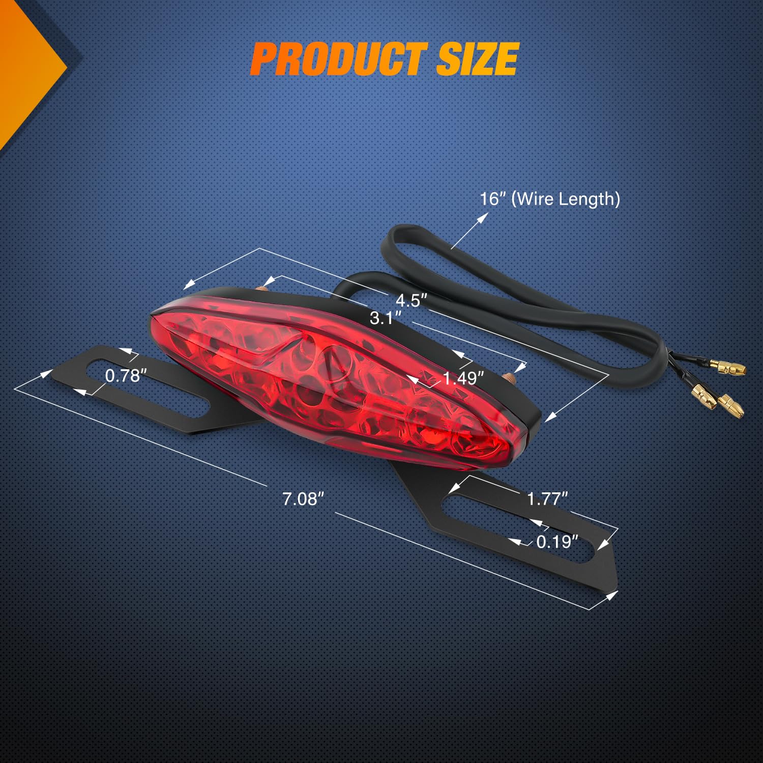 Nilight Motorcycle Tail Lights Led Brake Running Light With License Plate Bracket Dirt Bike Rear Lighting Compatible With Honda