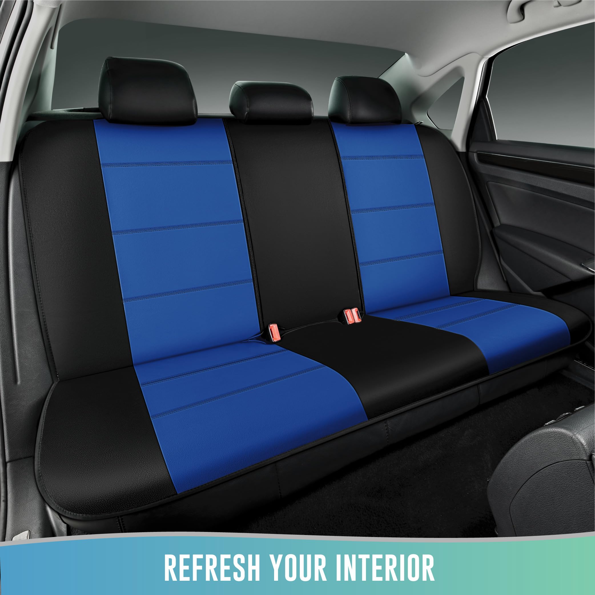 Road Comforts Car Seat Cover, Leather Full Set Car Seat Cover, Automotive Front Rear Seat Covers, Airbag Compatible Universal Fi