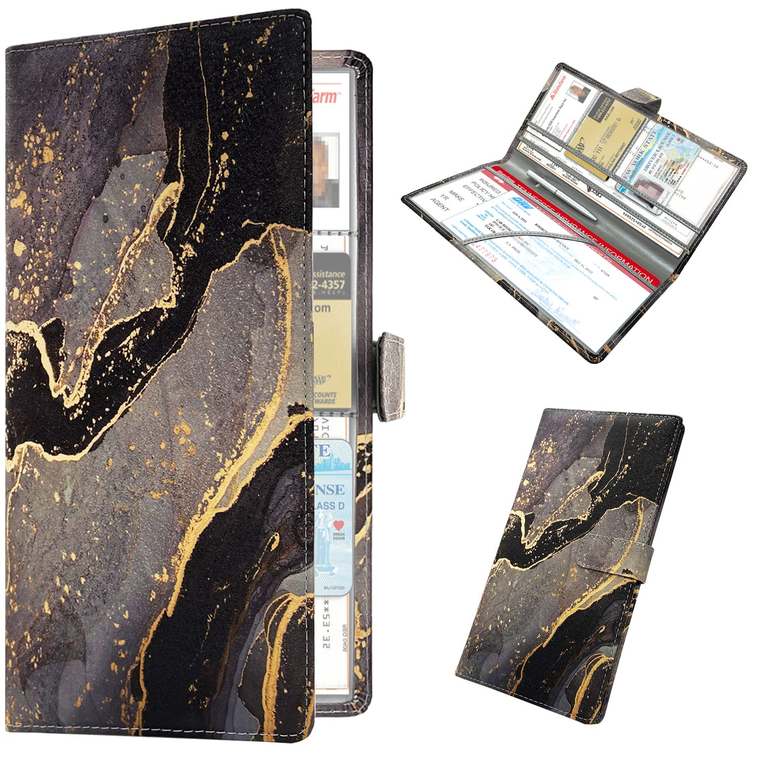 Rsaquar Car Registration And Insurance Holder, Glove Box Organizer Car Accessories, Car Document Holder For Cards, Driver Licens