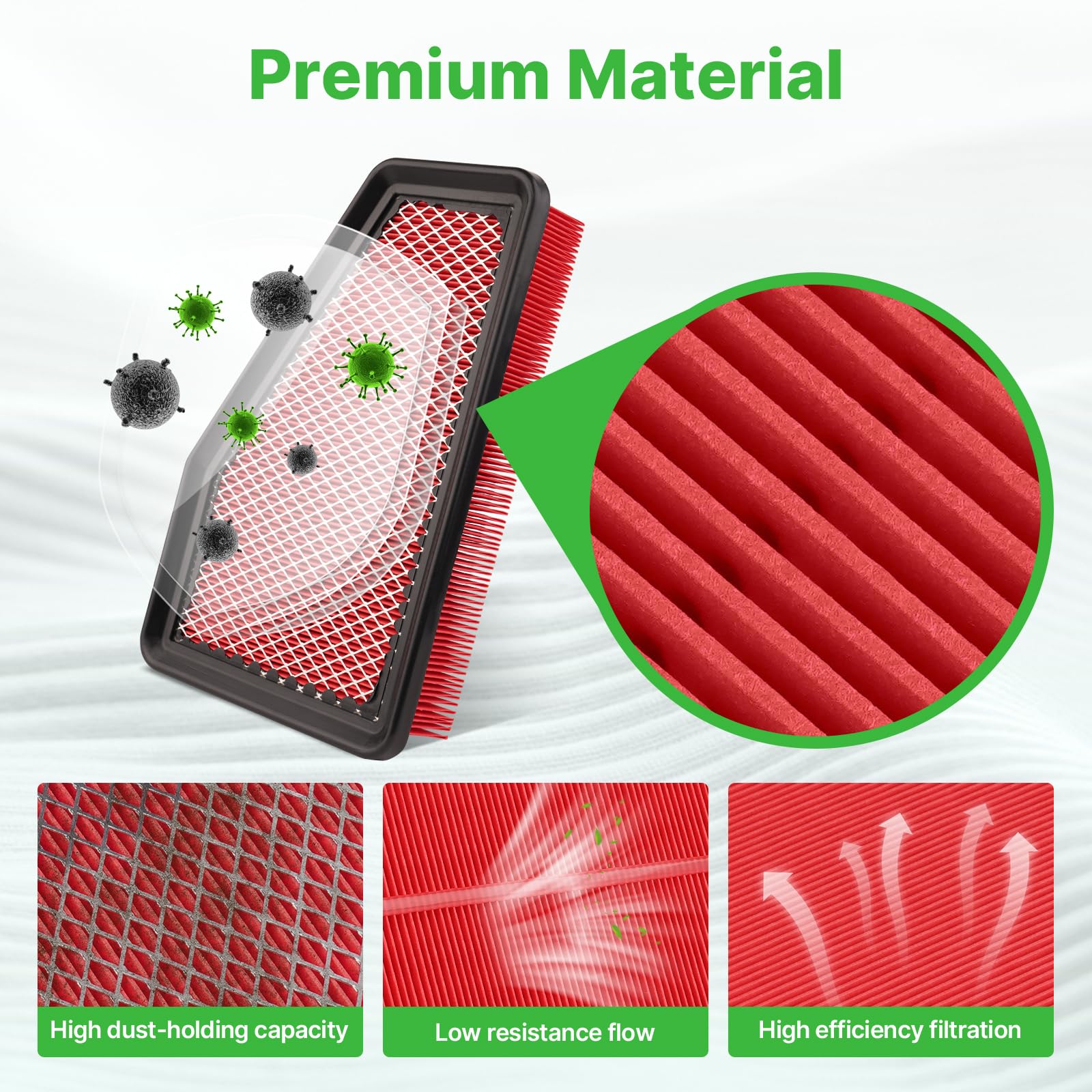 RVgolf 2PCS Engine Air Filter Fit for Jeep Cherokee 2019 2020 2021 2022 2023 2.4L 3.2L Air Filter Replacement Engine Filter# 682