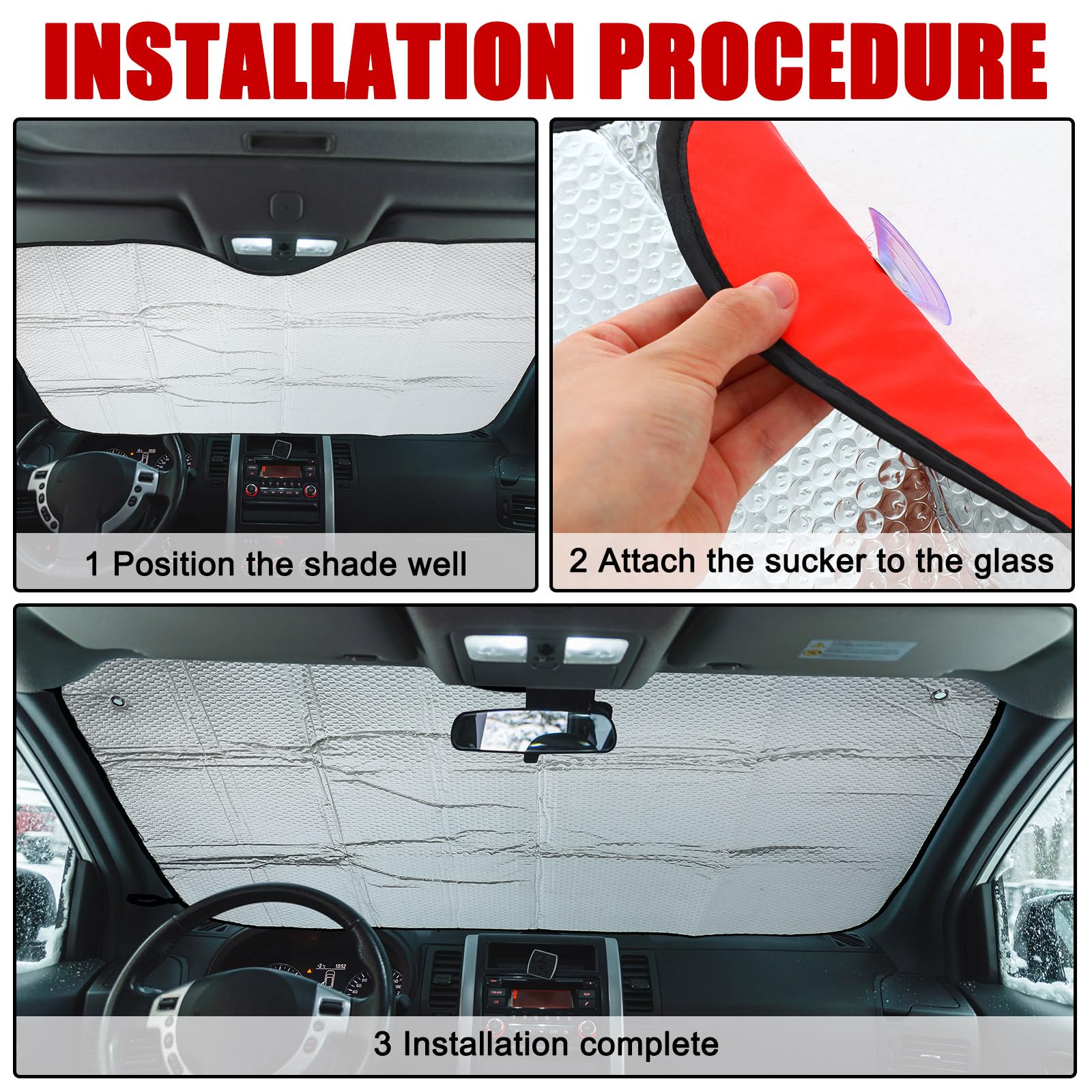 Jingmore for Sale Sign for Vehicle Windshield Sun Shade Quickly Sell Your Car or Truck Foldable Car Front Window Sunshade for Su