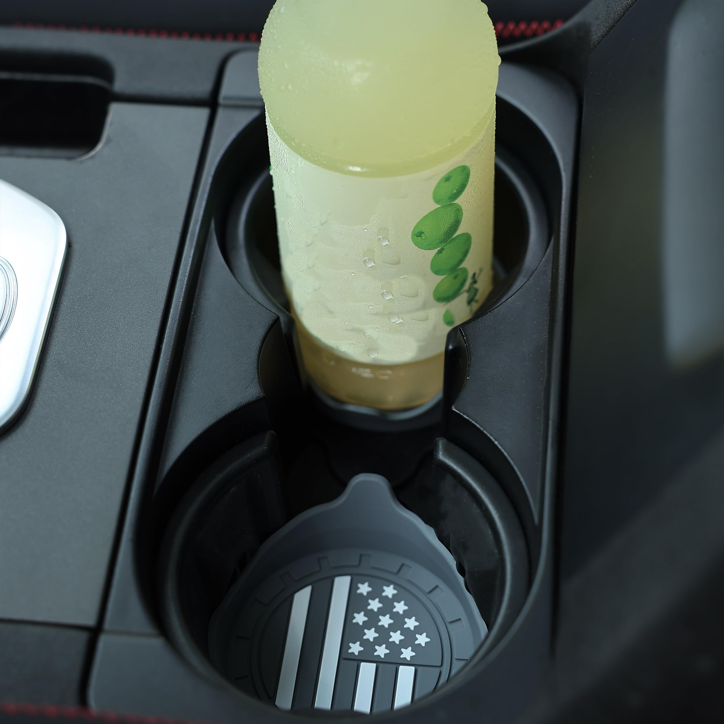 Amooca Car Cup Coaster Universal Non-Slip Silicone Cup Holder Insert Car Interior Accessories For Drink American Flag Us Flag 2