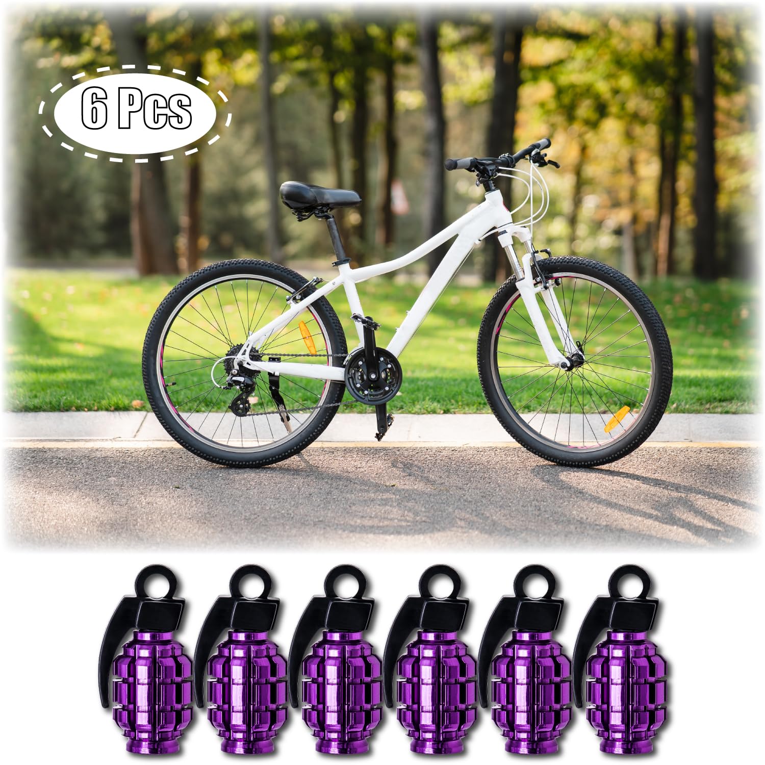 Meajoo 6Pcs Tire Valve Stem Caps, Stainless Steel Tire Valve Caps Wheel Valve Caps For Cars, Trucks, Suv, Motorcycles, Bikes And