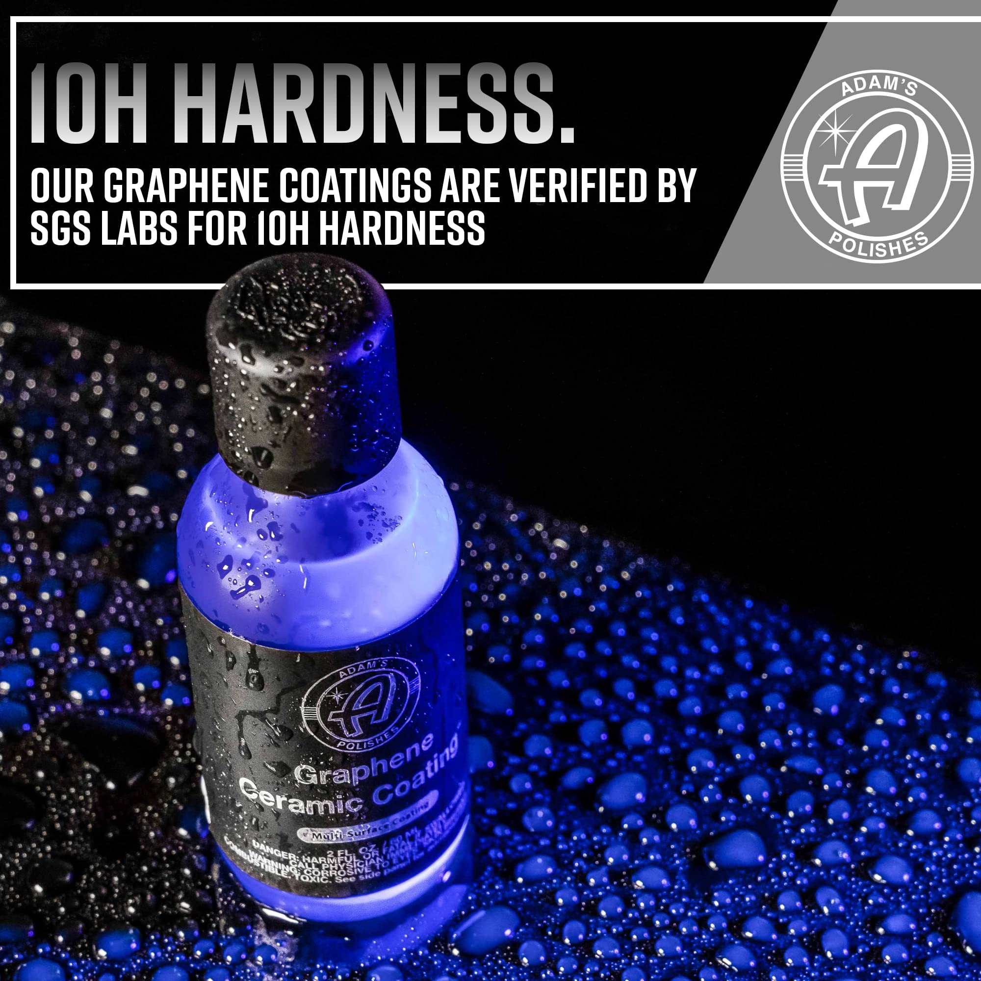 Adam'S Polishes Uv Graphene Ceramic Coating Kit, Verified 10H Ceramic Coating, 7+ Years Of Protection & Uv Glow Technology, Appl
