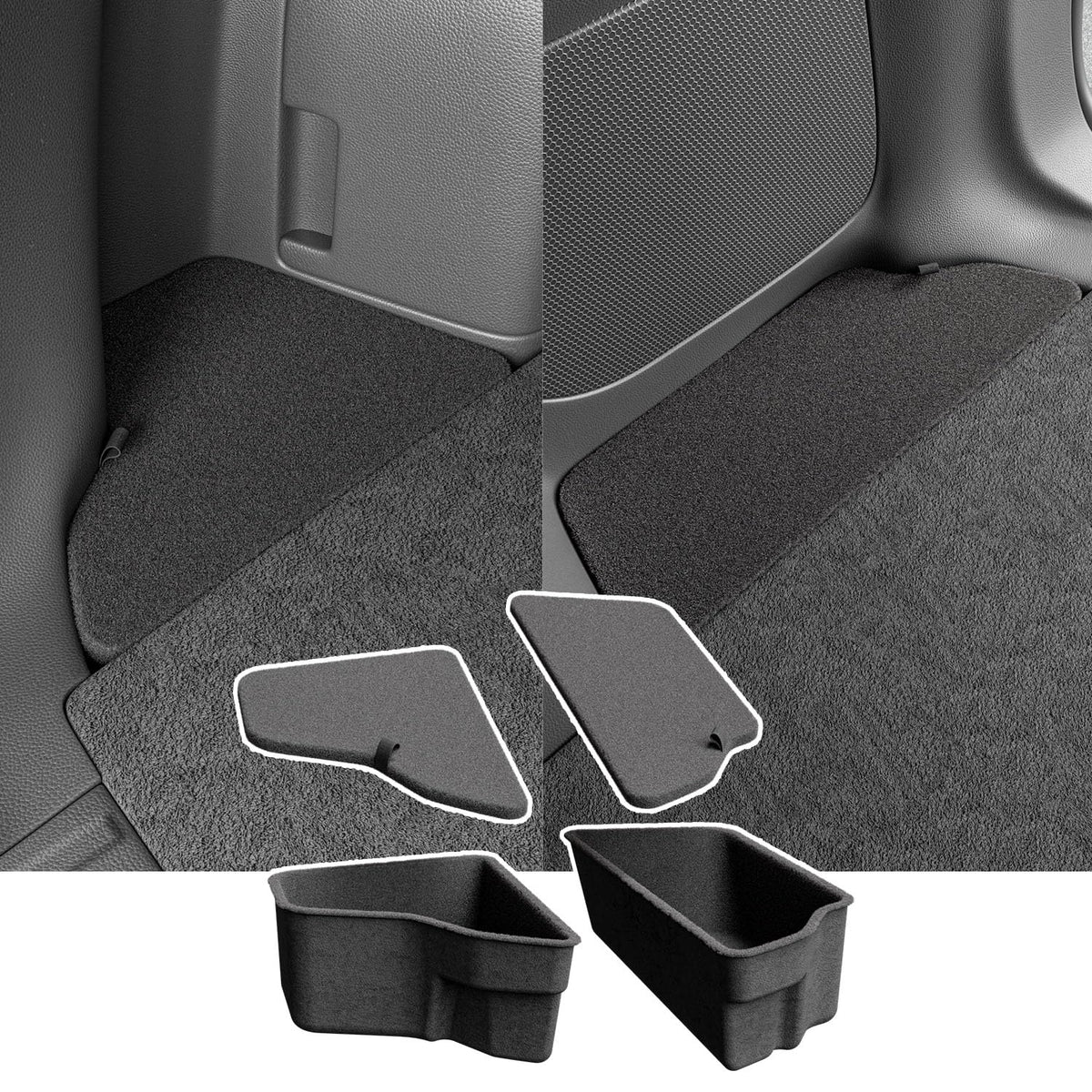 powoq Rear Trunk Organizer Compatible with 2023-2025 Honda CRV Side Divider with Flocking Lids Side Storage Box (Only For Hybrid