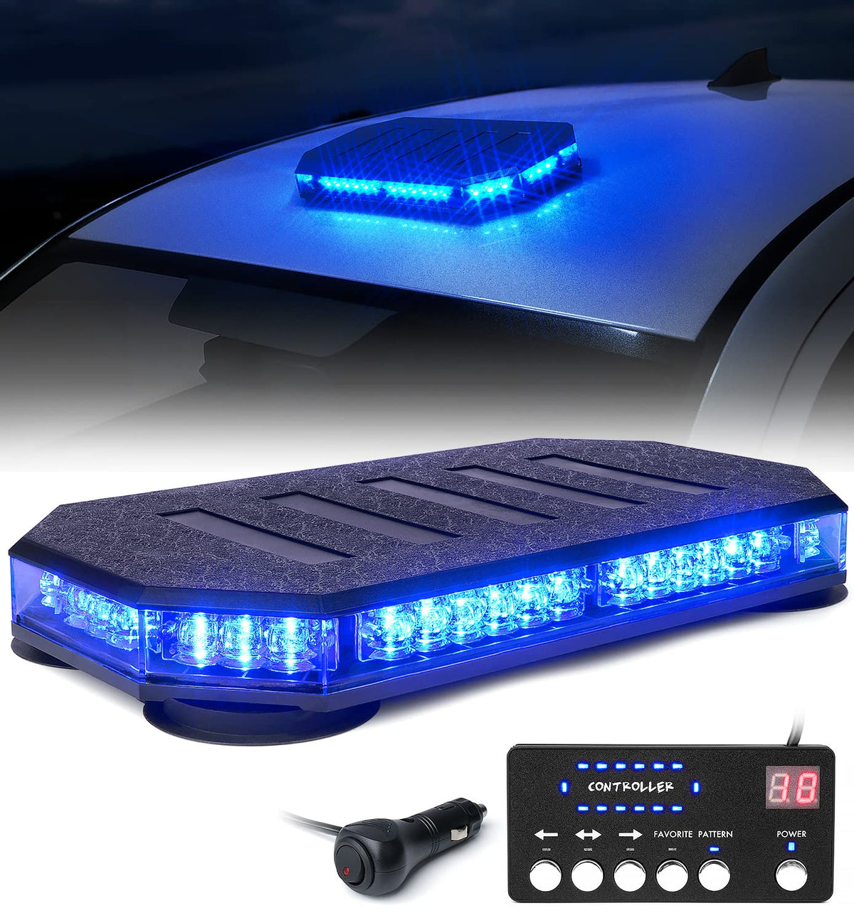Lumenix 42 Led Roof Top Strobe Beacon Light Bar Hazard Warning Emergency Flashing Police Cop Lights With Controller For First Re