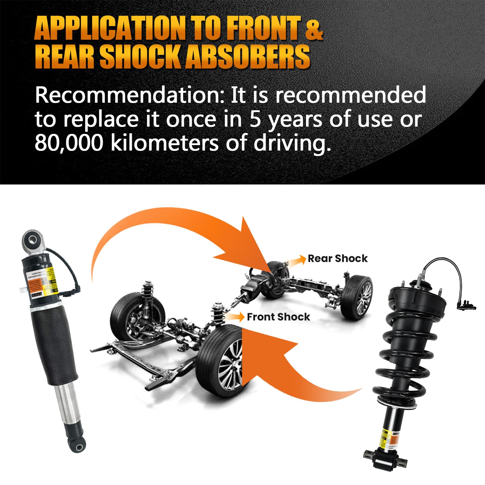 ARSTAK 84176631 84176675 4 PCS Front Struts & Rear Air Shock Assembly w/Magnetic Compatible with Cadillac Escalade ESV, for Chev