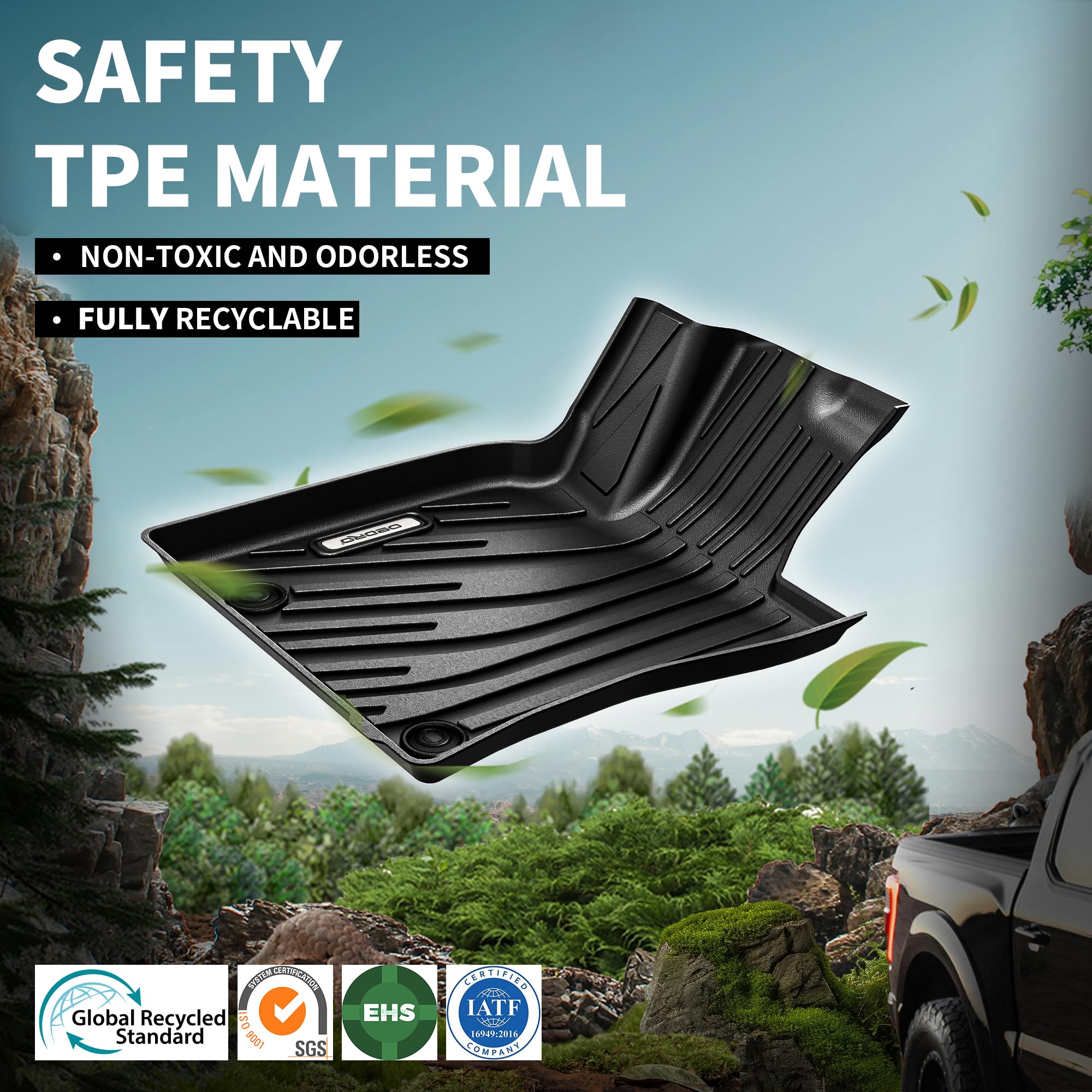 Oedro Floor Mats & Cargo Mat Fit For 2025 Toyota Camry (Include Hybrid), Tpe All Weather Custom Fit 2025 Camry Floor Liners 1St