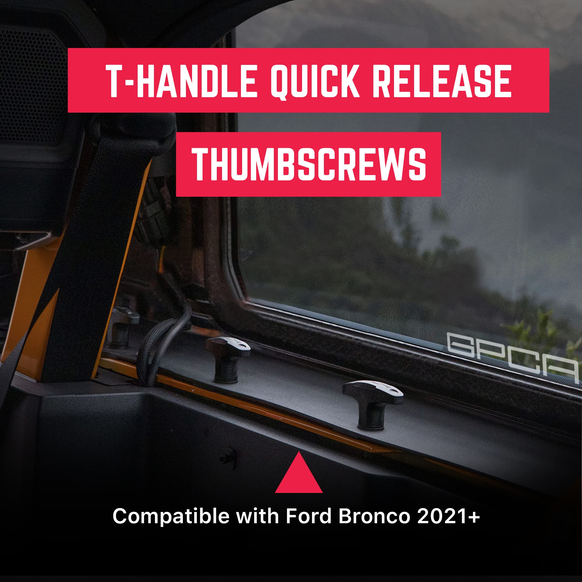 GPCA - Quick-Release Tie Down Anchor/T-Handle M8 25mm for Fast Bronco Top Removal Lift, Truck Tie Downs Anchor, Ford Bronco Acce
