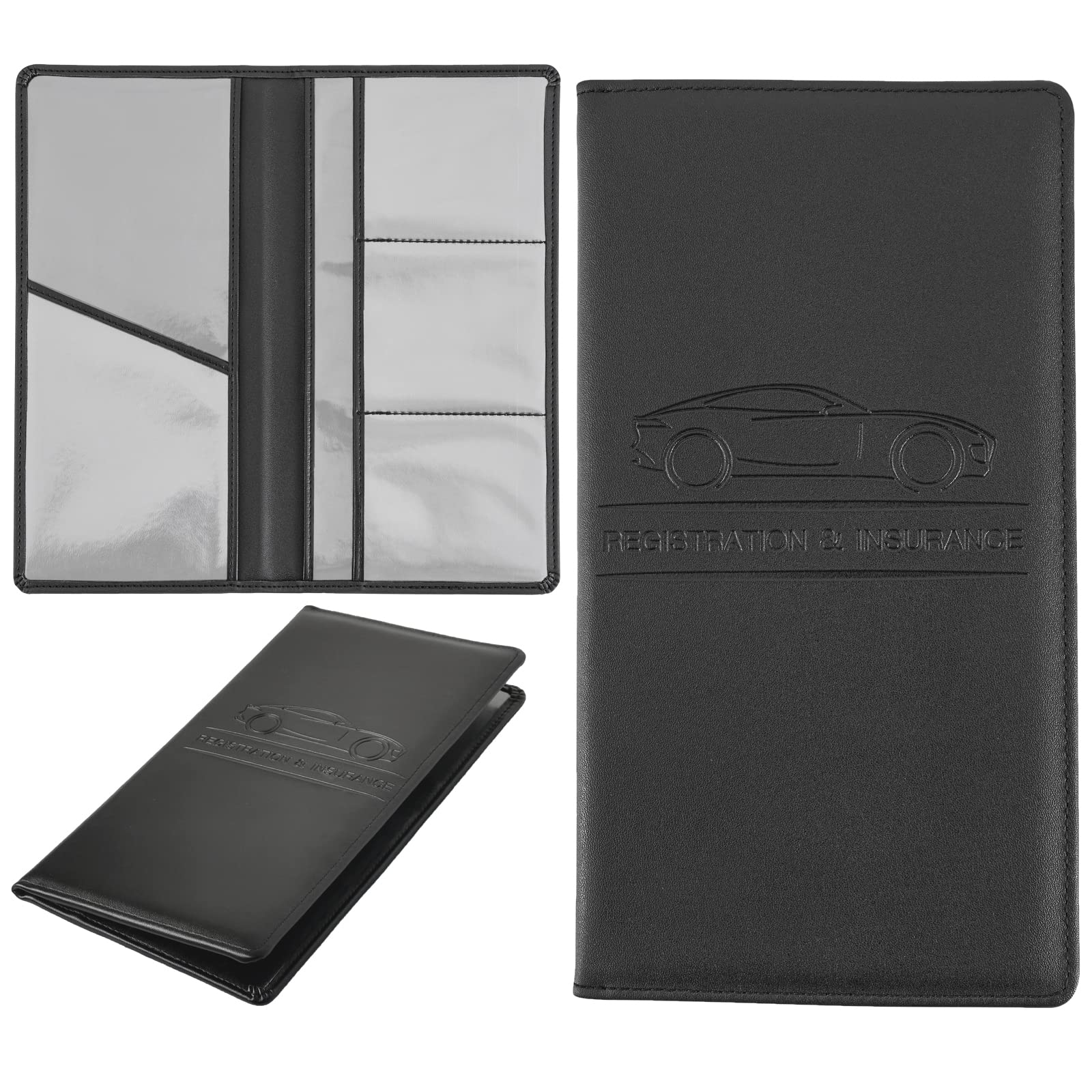 Premium Car Registration And Insurance Holder,Black Registration Insurance Card Holder,Glove Box Organizer Makes Your Documents In Order.