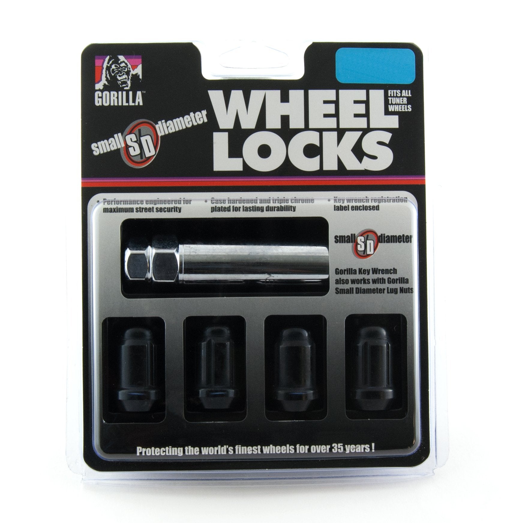 Gorilla Automotive 21631BC Black Chrome Small Diameter Wheel Locks (12mm x 1.50 Thread Size)