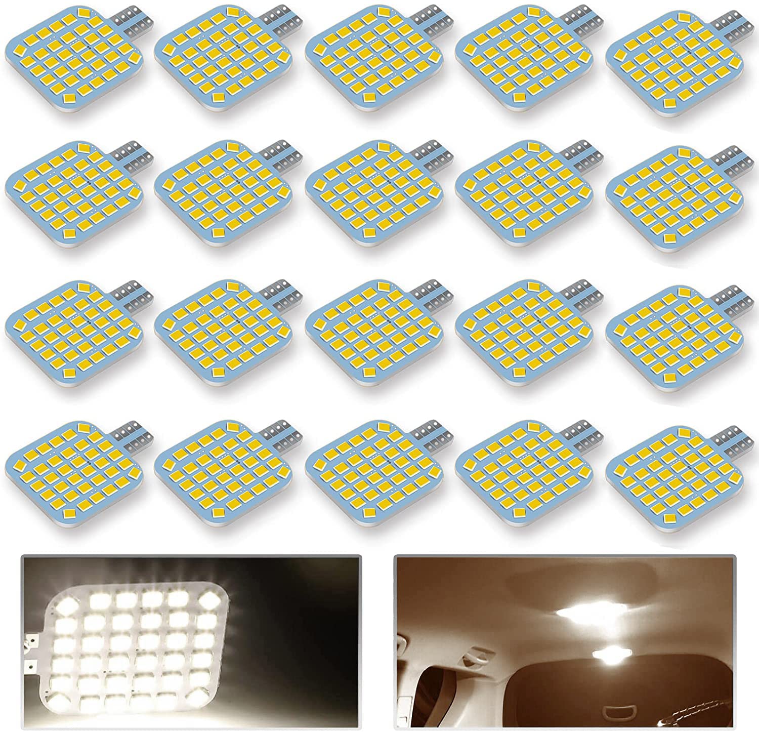 20Pcs T10 921 922 912 194 Rv Interior Led Light Bulbs, Super Bright Led Bulbs Replacement Lighting 36-Smd 2835 4500K Natural Whi