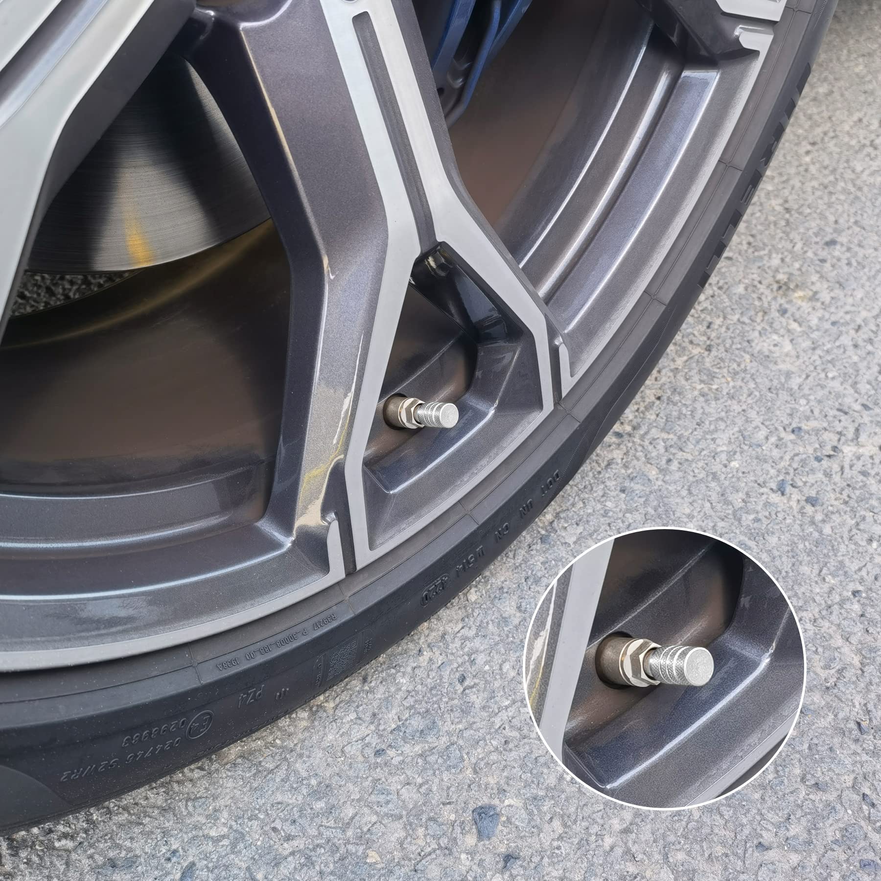 Singaro 12Pcs Tire Valve Stem Caps, Car Exterior Accessories, Aluminum Alloy Valve Cover General Purpose Cars, Trucks, Motorcycles And Bicycles (Silver)