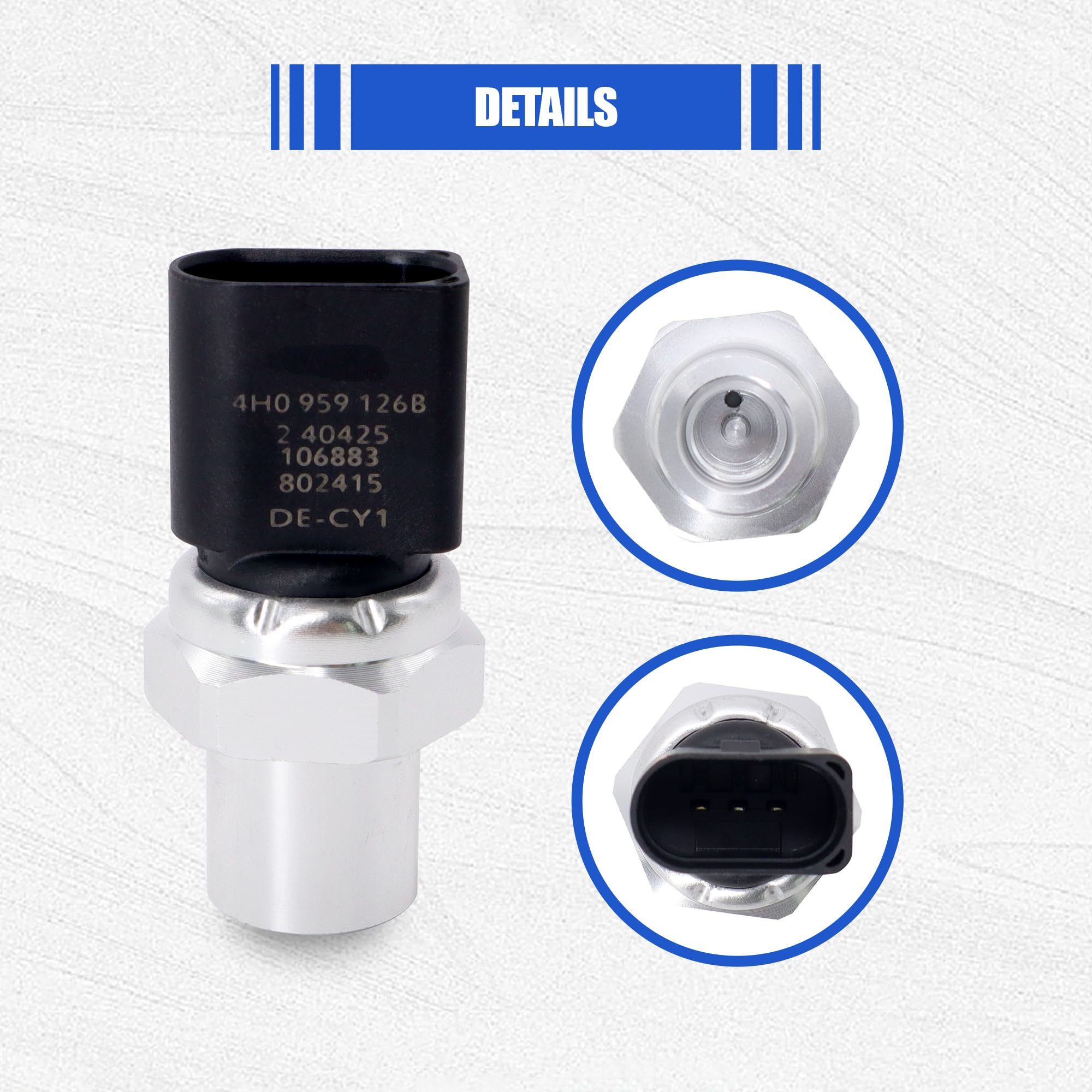 Hisport 4H0959126B Air Conditioner Pressure Switch Sensor - Compatible With 2008-2013 Audi 2011-2013 Volkswagen