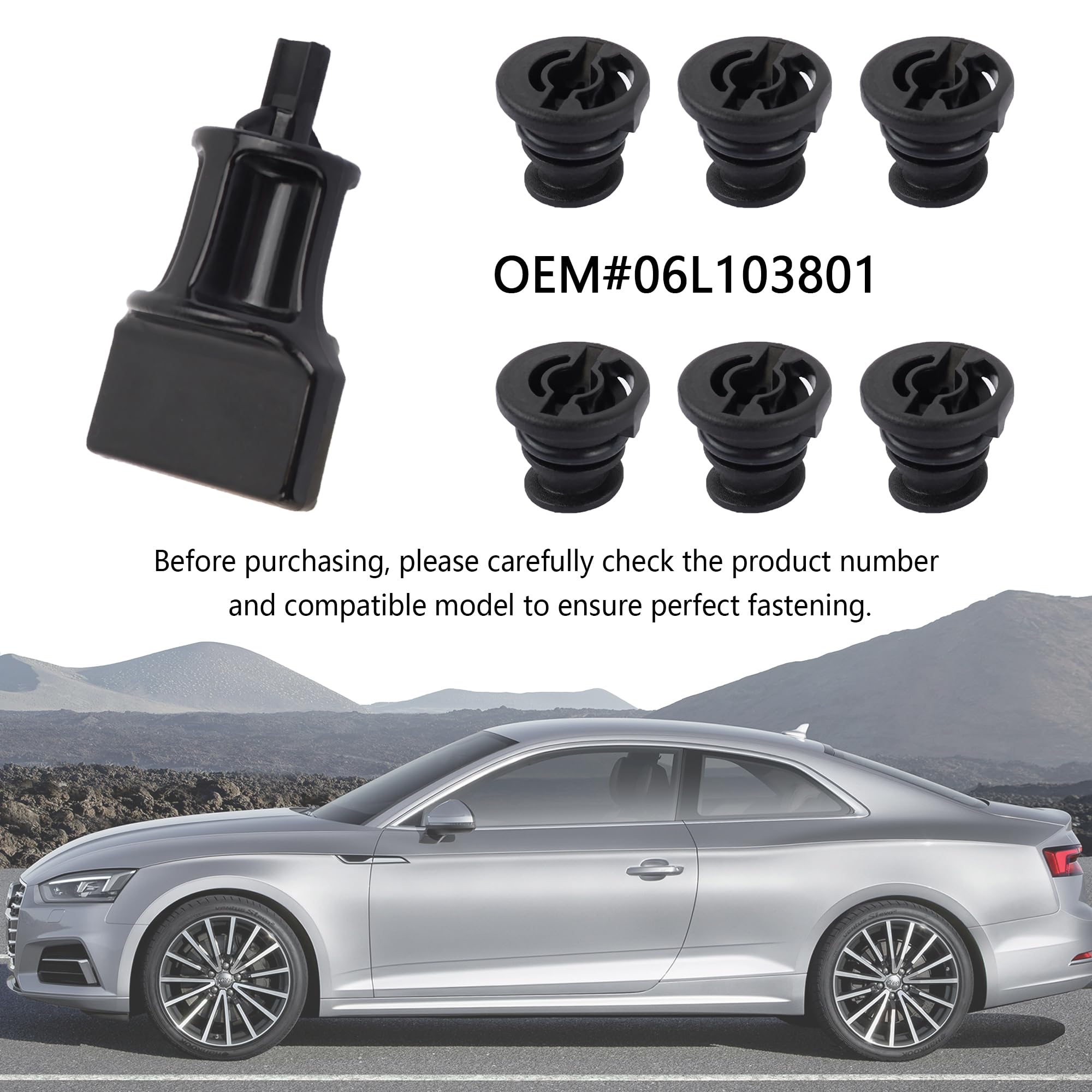 6Pcs Car Engine Oil Drain Plug With Oil Drain Plug Removal Tool Replacement Oem#06L103801,Compatible With Volkswagen Audi,Perfec